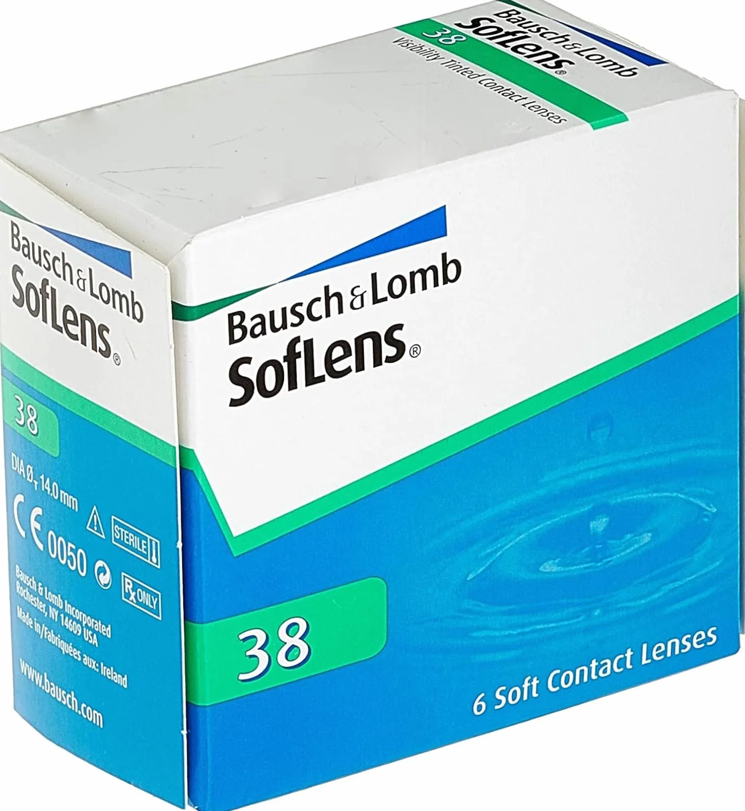 Soflens 38 Lenti a Contatto Correttive Bisettimanali, 6 Lenti, BC 8.7 mm, DIA 14 mm, -2.0 Diopt