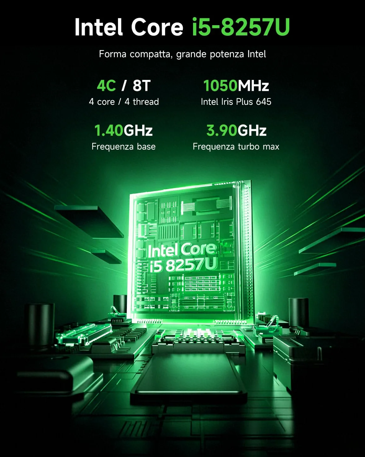BMAX Win11 Pro Mini PC Intel Core i5-8257U 16GB DDR4 512GB NVMe SSD 4K@60Hz DP HDMI Dual Display WiFi 6 BT5.2