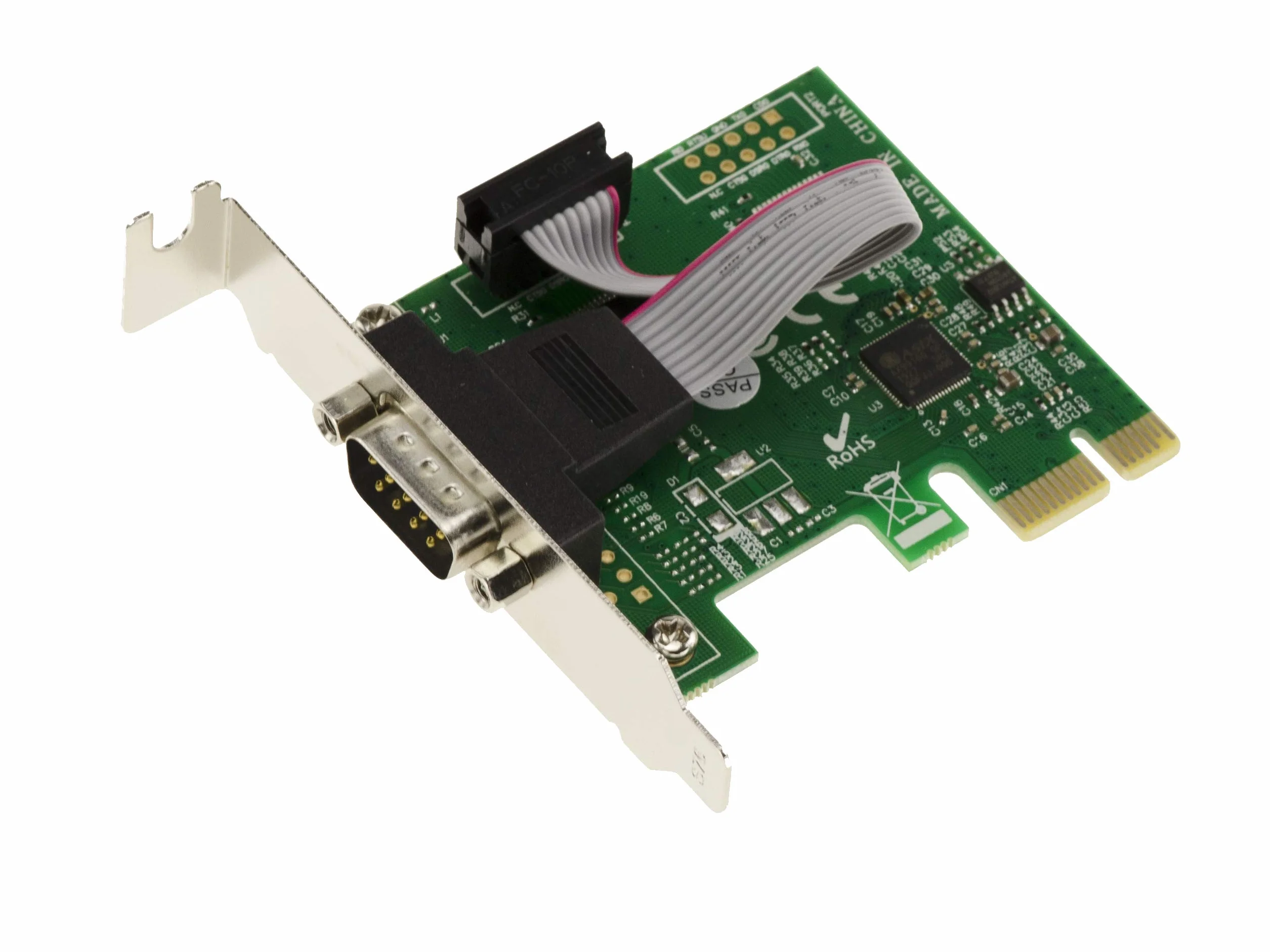 KALEA-INFORMATIQUE Scheda controller PCI Express PCIe Seriale RS232 a 1 porta con chipset ASIX AX99100. Opzioni di montaggio a basso e alto profilo