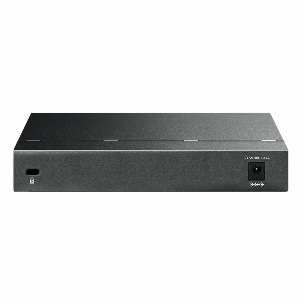 TP-Link Switch Gigabit TL-SG108PE Easy Smart con 4 porte PoE+ (64 watt, porte RJ-45 schermate, IEEE-802.3af/at, configurazione semplice, senza ventola), nero/antracite, 8 porte PoE Smart