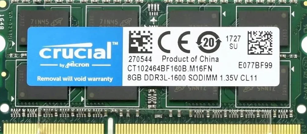 Crucial RAM CT102464BF160B 8GB DDR3L-1600 SODIMM Memoria Laptop 1.35 V CL11
