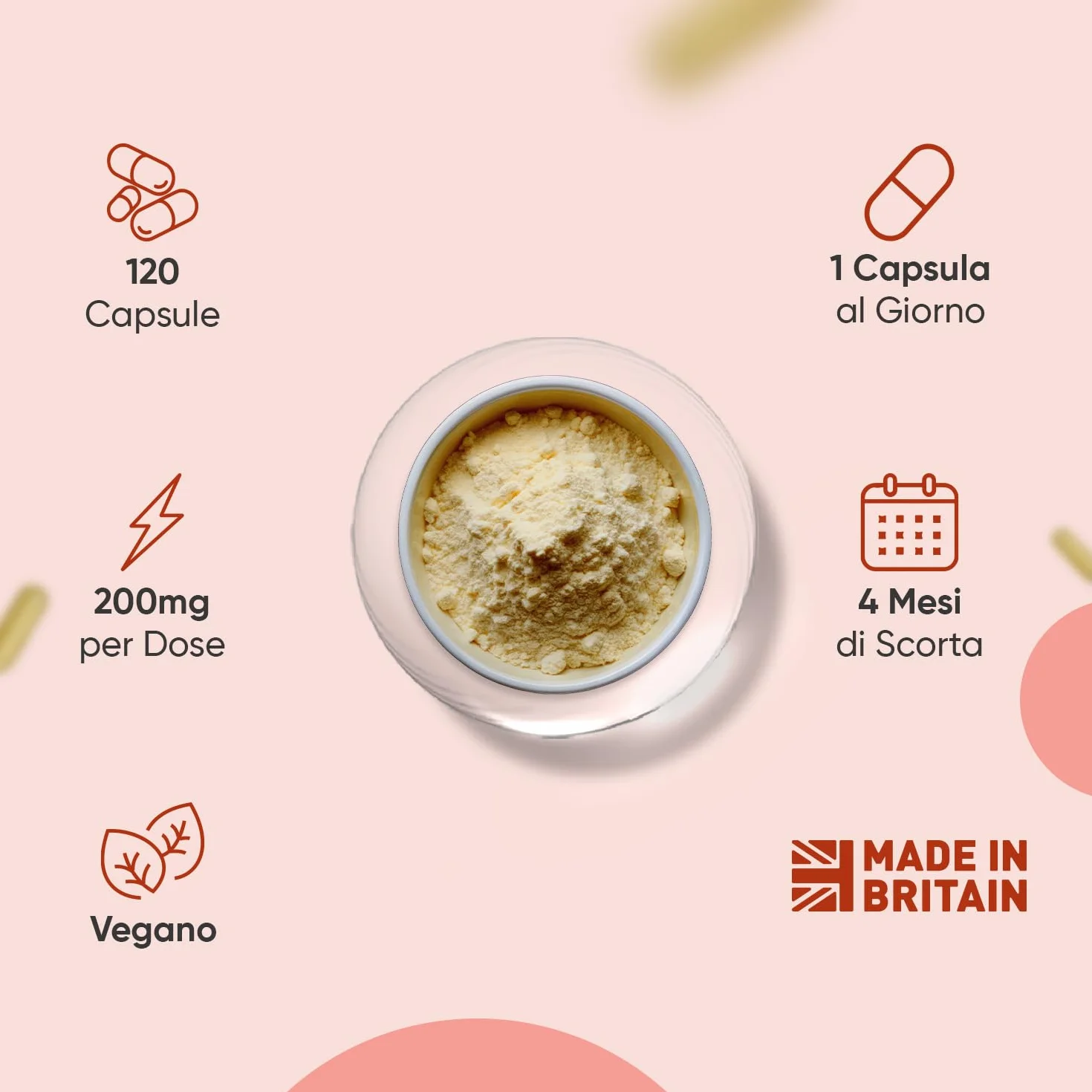 Coenzima Q10 Vegano 200mg 120 Capsule Integratore CoQ10 Ubiquinone Prodotto in Europa