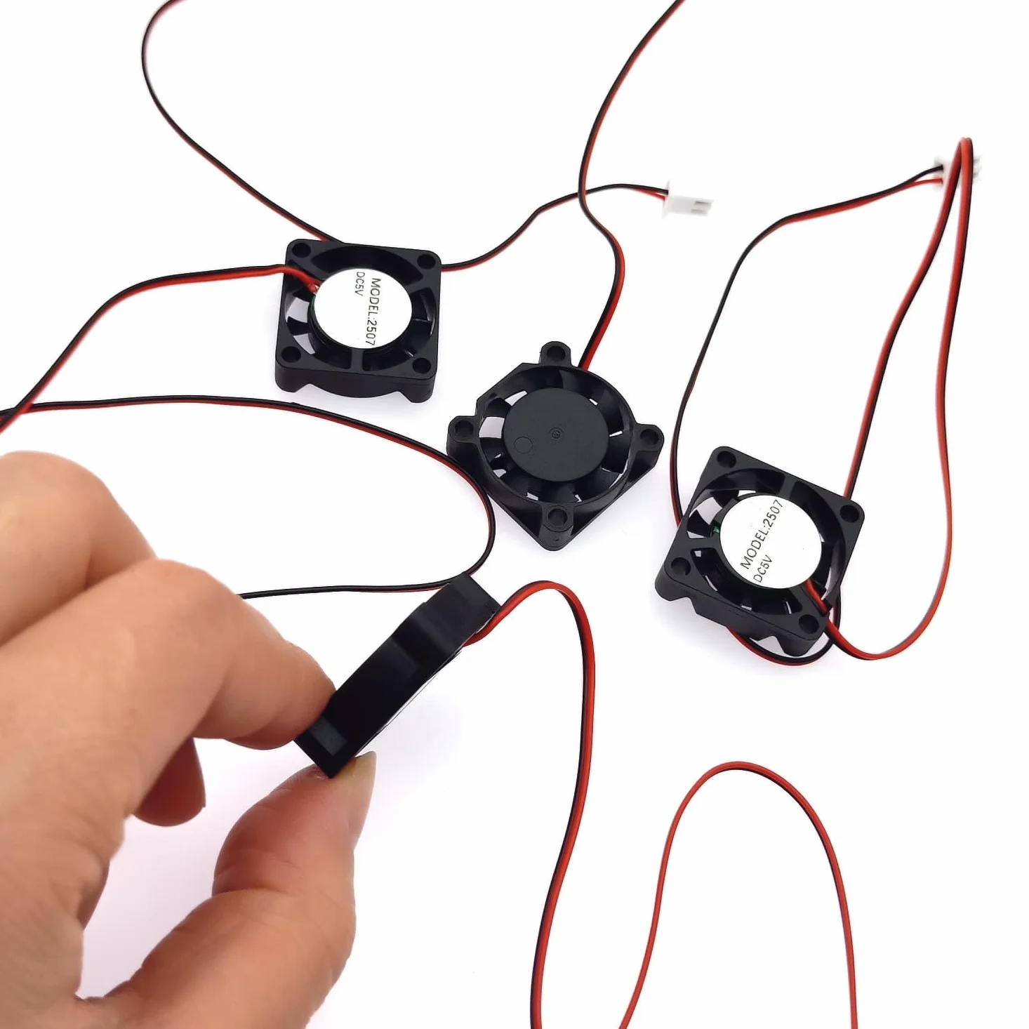 JZK 4PCS 25x25x7 mm DC 5V mini ventola di raffreddamento 25mm con connettore a 2 pin, 9800 rpm, 0.08A, 2507 ventola DC brushless 2.5cm per scheda di sviluppo, scheda grafica, ventola per stampante 3D