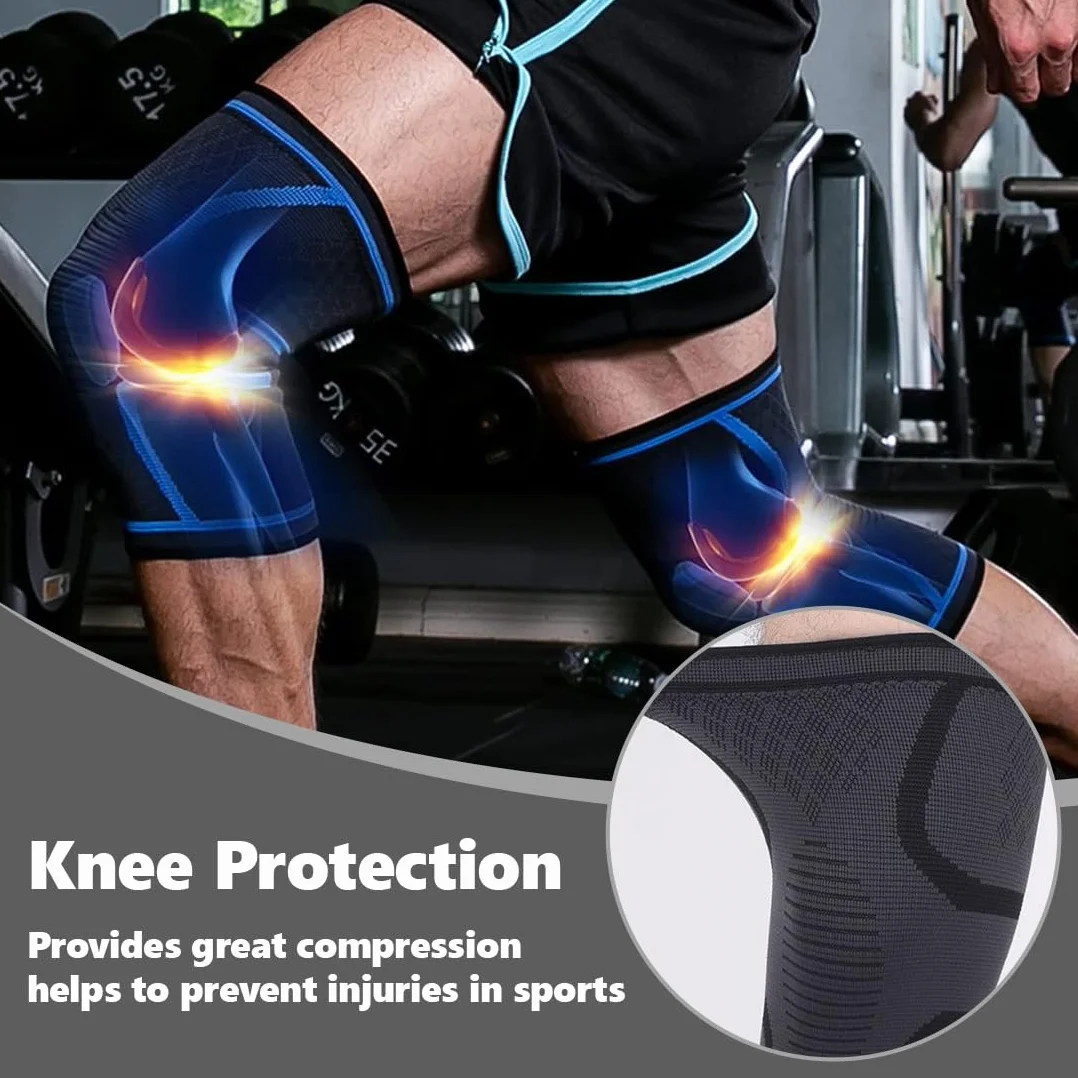 Ginocchiera Ortopedica Supporto Ginocchio Uomo Donna M Compressione Palestra Artrite Dolore Lesioni Legamenti 4 Pezzi