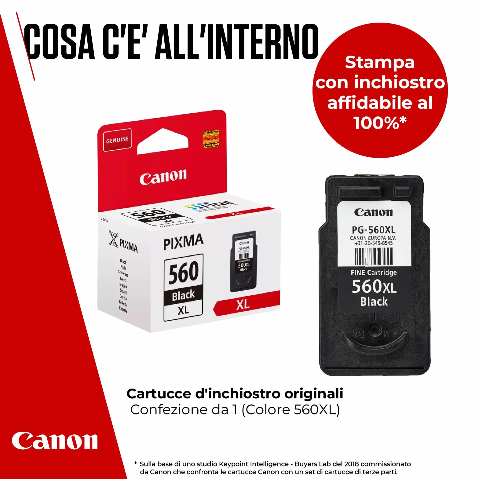 Canon Ink - PG-560XL Cartuccia d'inchiostro nera originale a resa elevata per stampanti - Stampa fino a 400 pagine A4 (1 cartuccia)