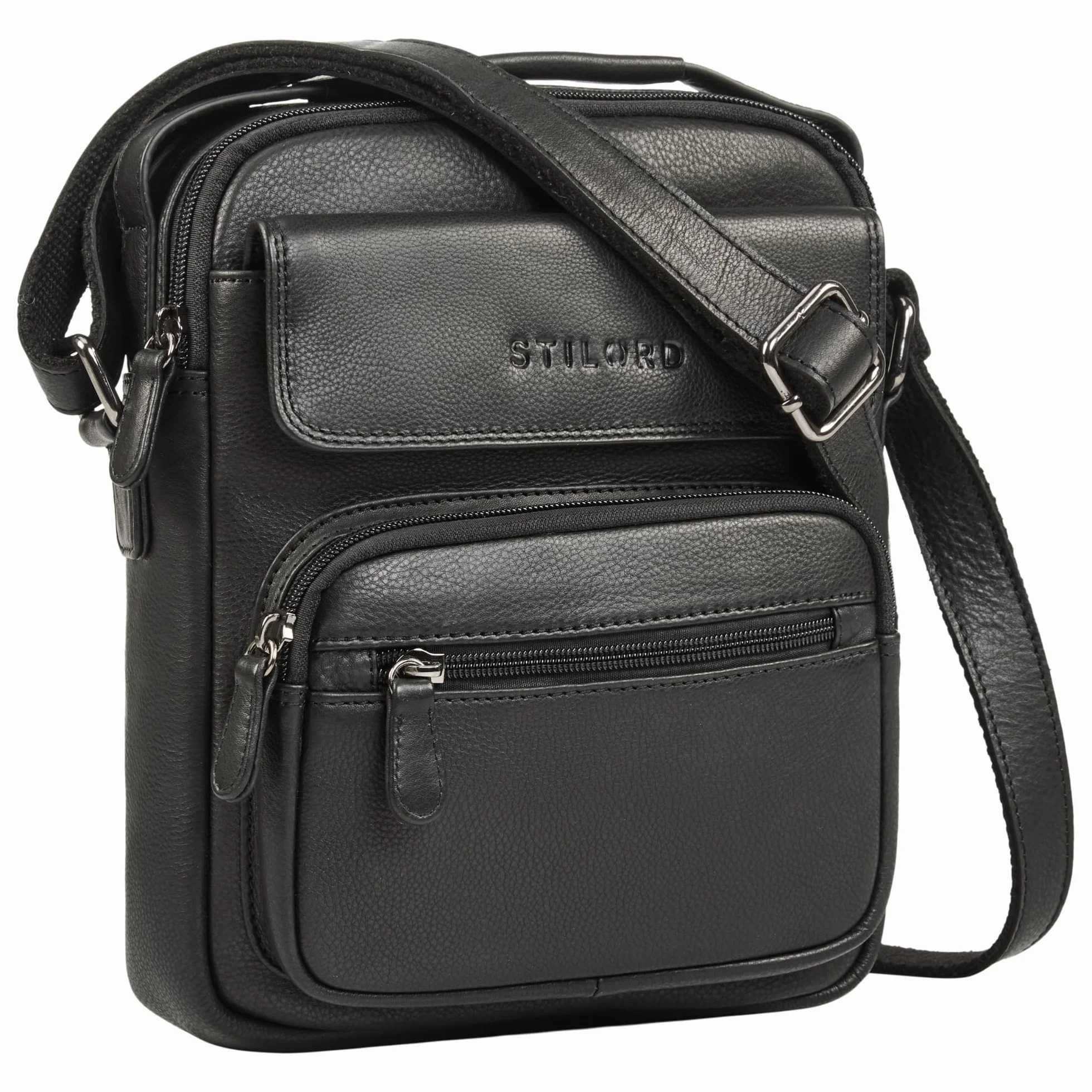 STILORD "Amir Piccolo Borsello Uomo Pelle Borsa a Tracolla Crossbody Borse Messenger Cuoio Borsa a Spalla Borselli per Ufficio Viaggi Vita Quotidiana Tablet 8 Pollici Colore:marrone medio