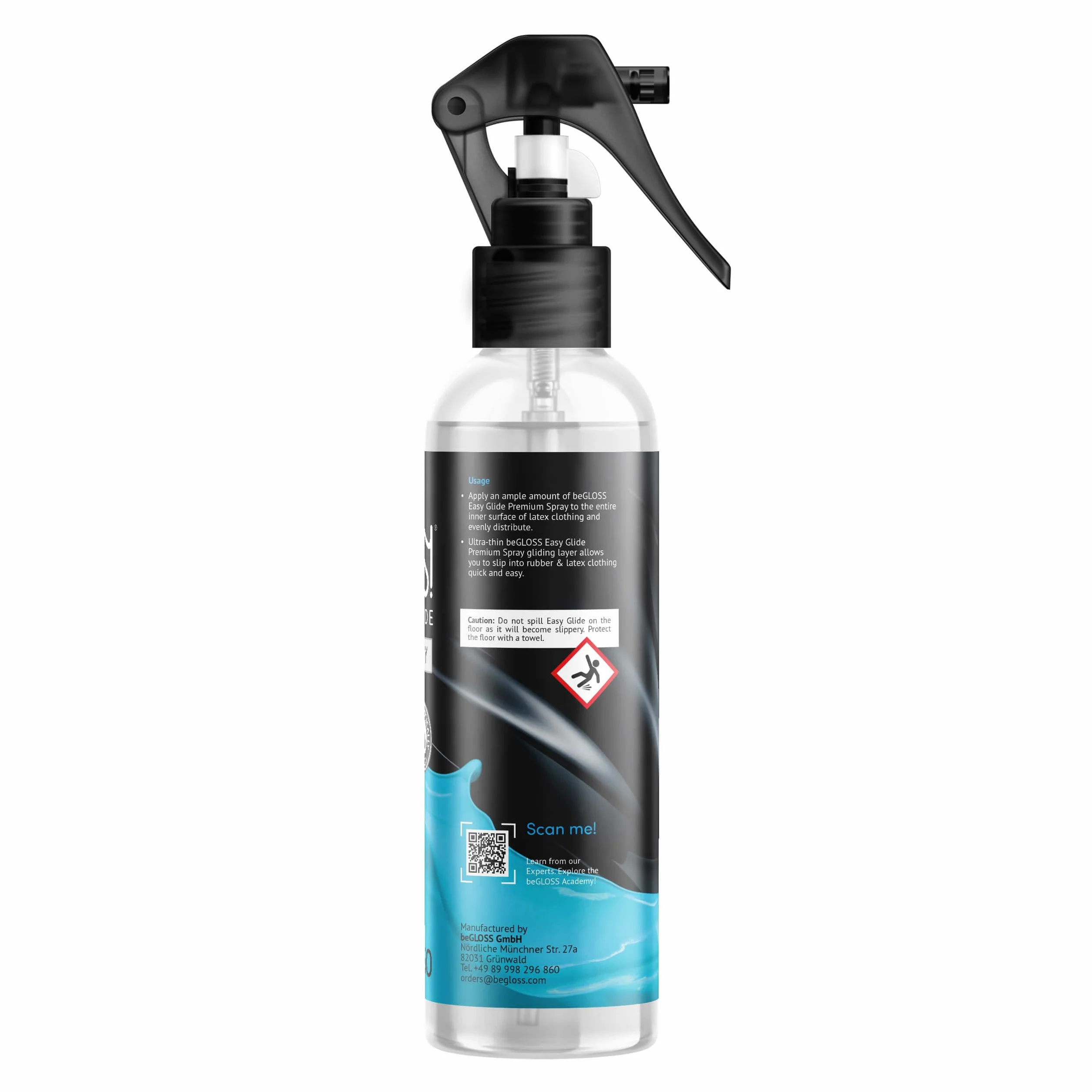 beGLOSS Easy Glide Premium Spray 250 ml – lubrificante per indumenti in gomma e lattice