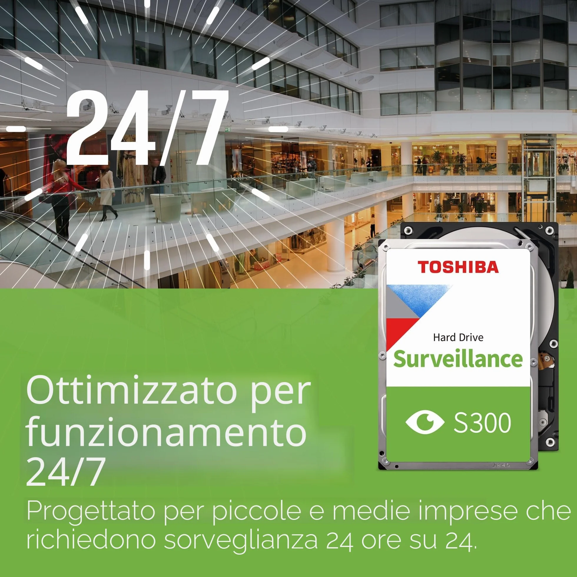 Toshiba 4TB S300 Surveillance HDD - 3.5' SATA Internal Hard Drive Supports up to 64 HD cameras at a 180TB/Year workload (HDWT720UZSVA)