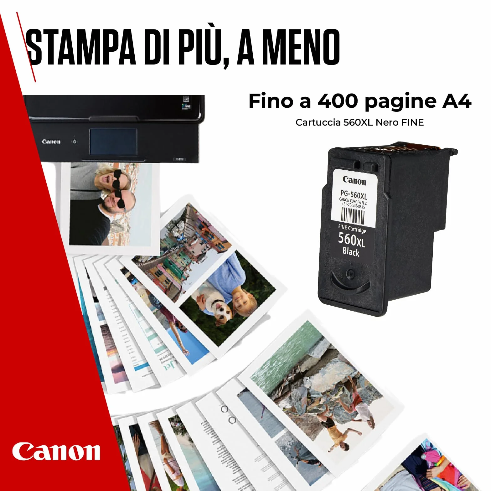 Canon Ink - PG-560XL Cartuccia d'inchiostro nera originale a resa elevata per stampanti - Stampa fino a 400 pagine A4 (1 cartuccia)