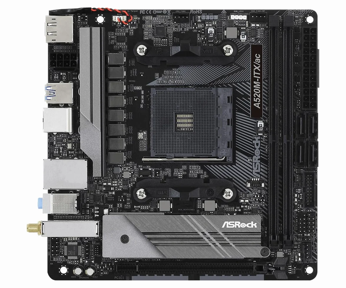 Asrock A520M-ITX/AC Scheda Madre AMD 520M AM4 Micro ITX DDR4-SDRAM
