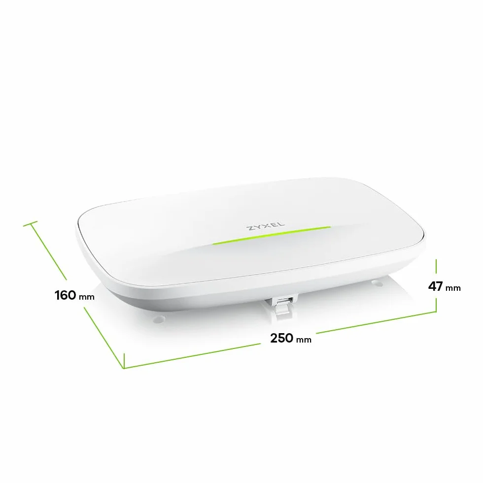 Zyxel WiFi 7 BE11000 Access Point PoE | 2 Porte Ethernet 2.5Gb | PoE+ | Triple Radio Livello Azendiale | Mesh | Gestione Cloud, App o Standalone | Alimentatore USB C (Non Incluso) [NWA130BE]