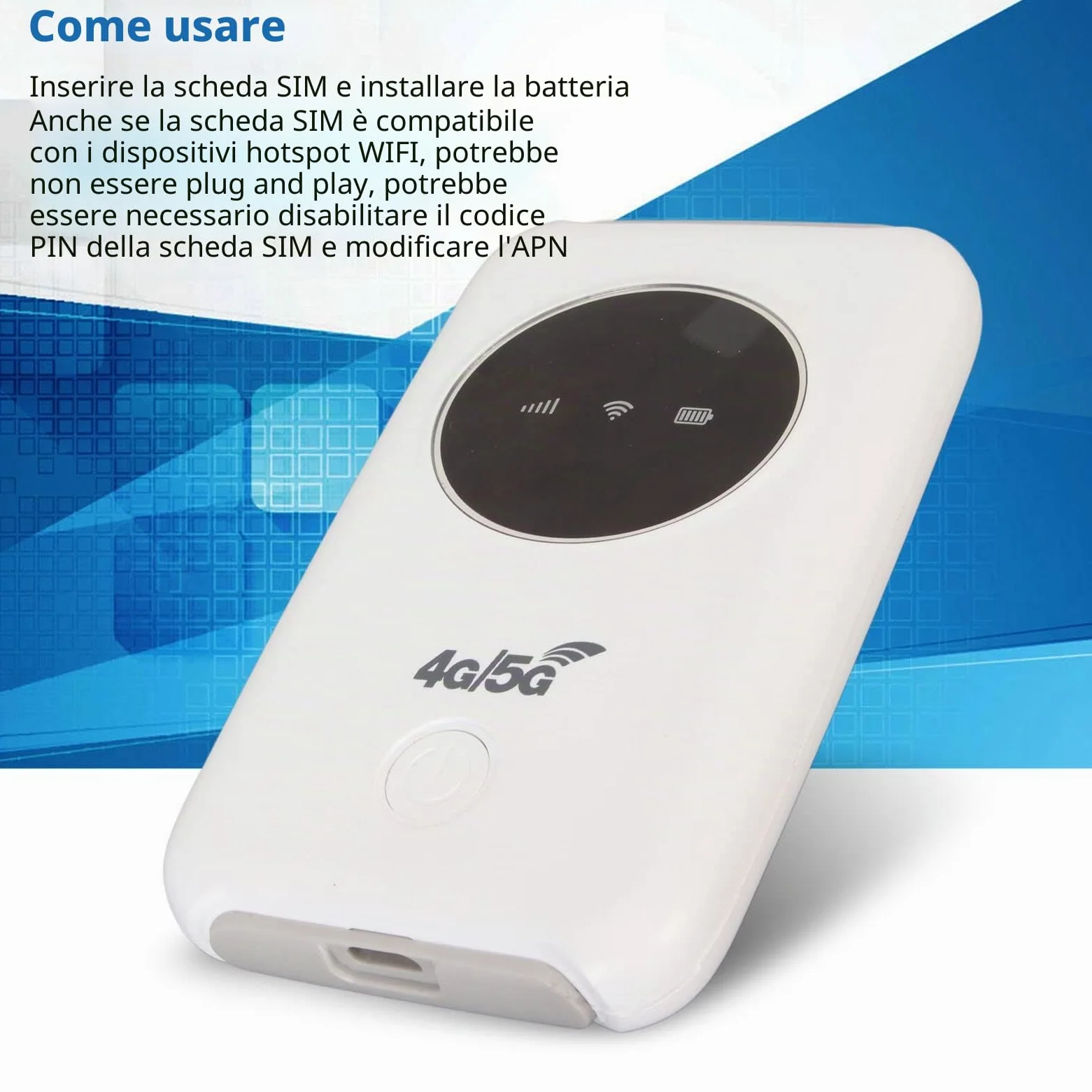 Jectse 4G LTE Modem WiFi USB, Portable Router Sbloccato With SIM Card Slot, 300 Mbps 10 Devices Mini Hotspot Mobile Integrato 3200MAh