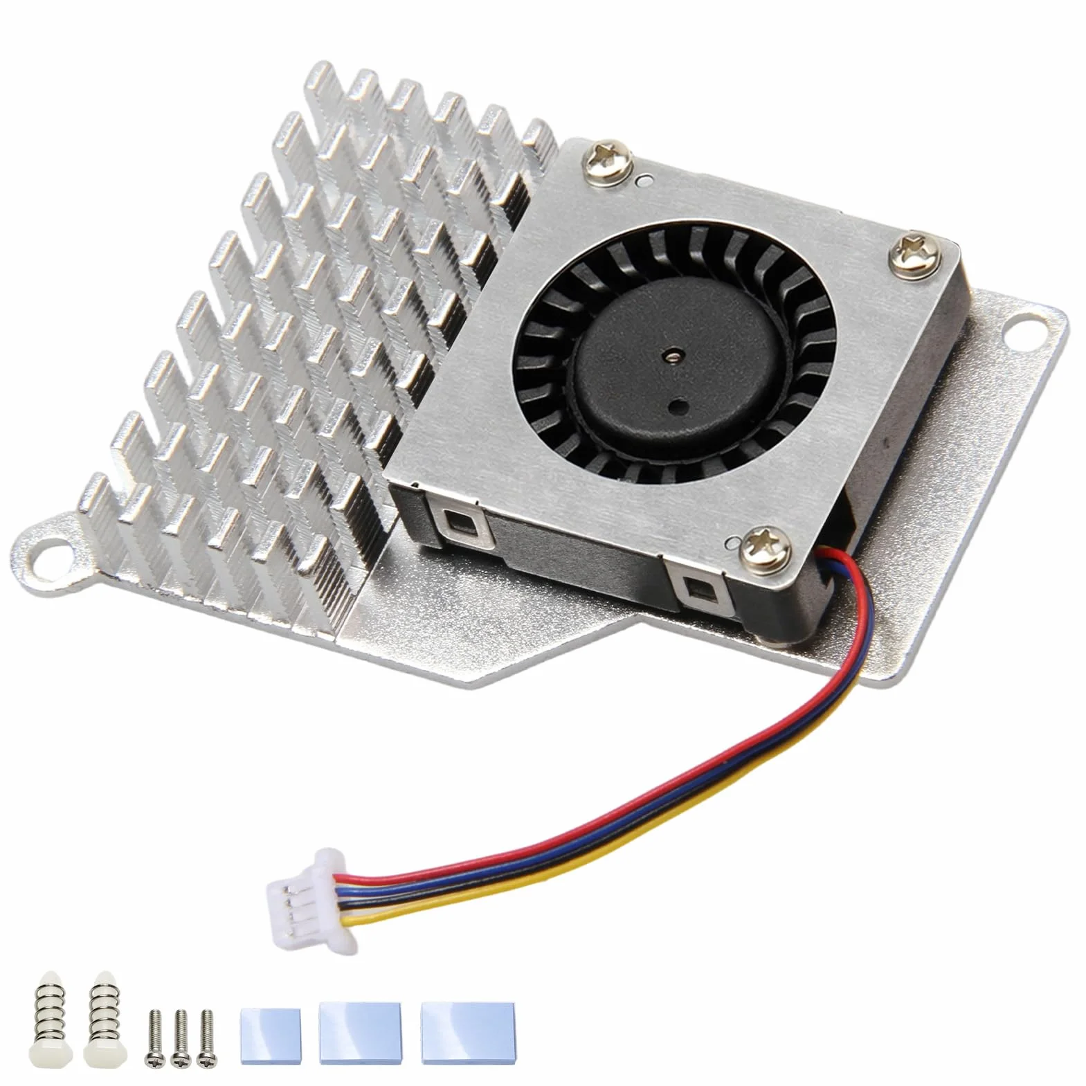 Dissipatore di calore attivo per Raspberry Pi 5, in alluminio con ventola controllata dalla temperatura, compatibile con RasPi 5 4 GB/8 GB, radiatore attivo ad alte prestazioni per dissipazione del