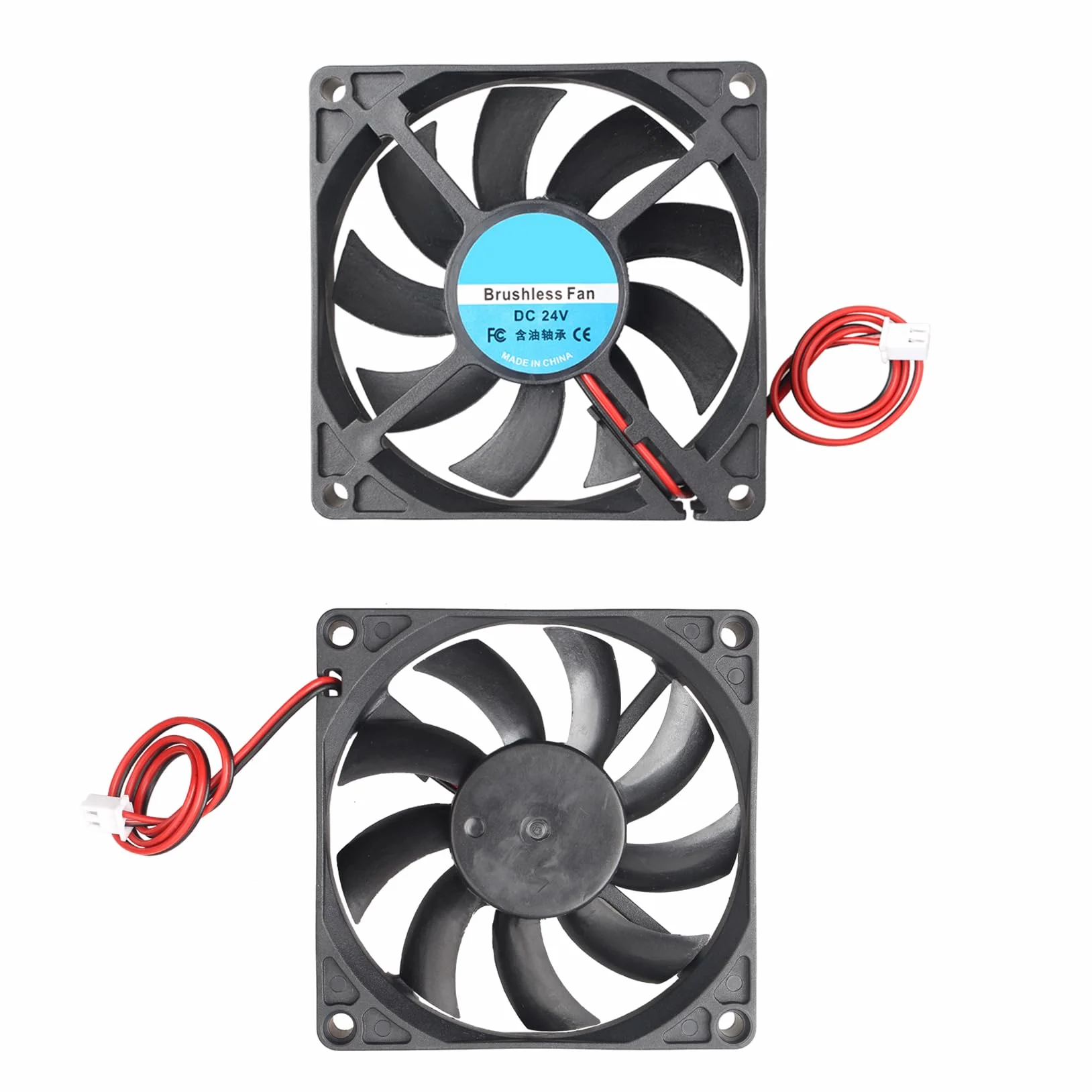 Mini ventola di raffreddamento silenziosa senza spazzole 80x80x15mm 8015 DC 24V 2 pin per stampante 3D PC CPU