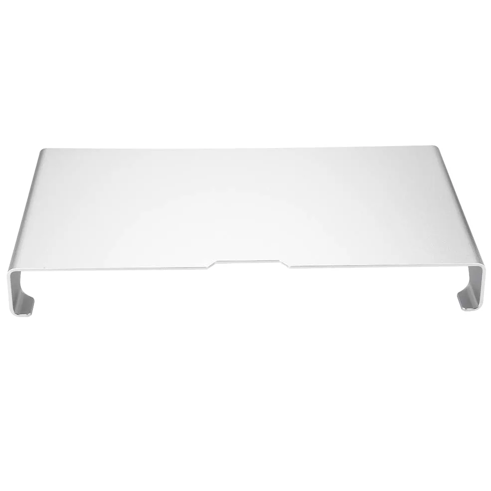 Jiawu Ripiano per Monitor in Lega di Alluminio, Ripiano per Scrivania Ventilato Color Argento Spesso 3 Mm, Organizer per Supporto per Monitor con Foro per la Gestione dei Cavi, per Schermo di Computer
