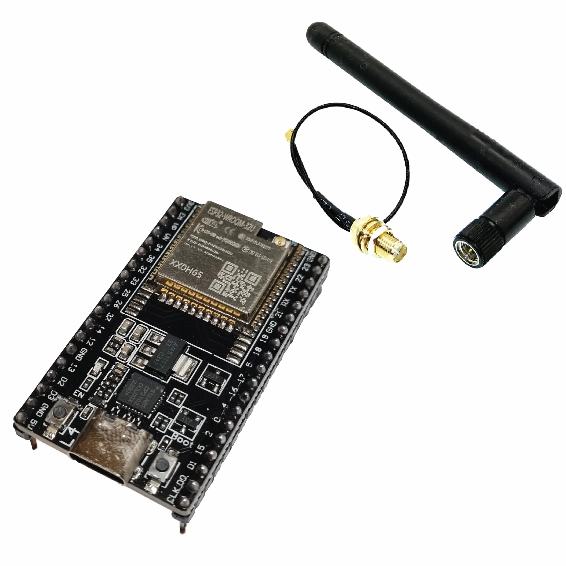 Scheda ESP32-DevKitC V4 USB-C con modulo ESP32-WROOM-32U con antenna esterna - WiFi, Bluetooth 4.2