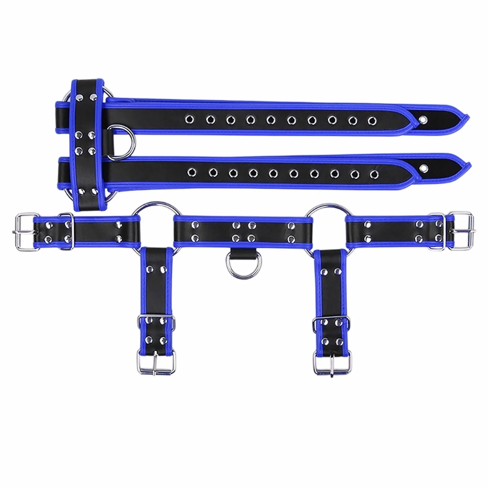 Generisch Body Harness Cintura Pettorale Uomo Ecopelle Fibbie Metallo Pettorina Regolabile Biker Cinghie Multiple