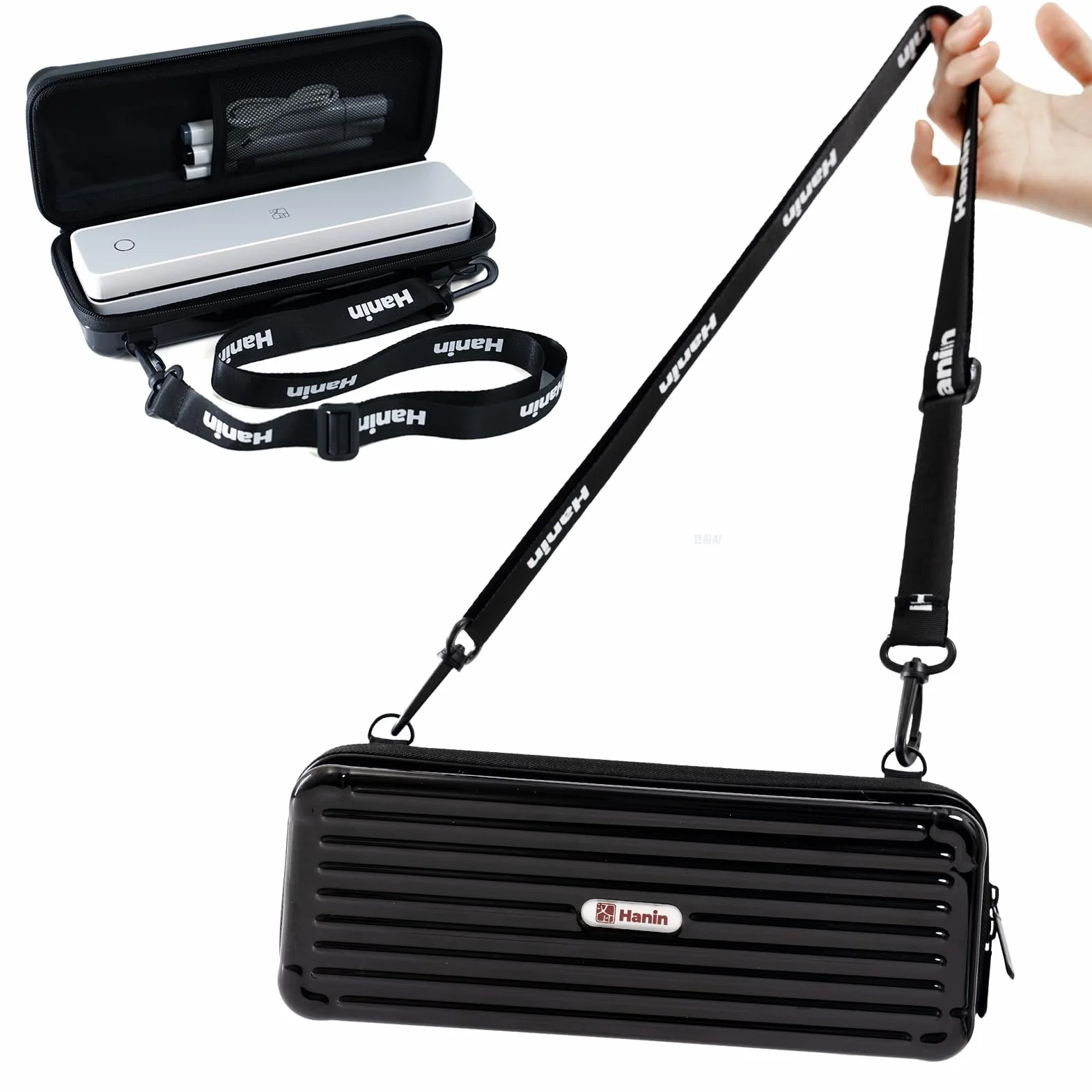 iDPRT MT610 Custodia da trasporto PRT HPRT stampante termica portatile, MT610 Pro Electronics Organizer da viaggio per stampante e accessori, solo borsa nera e tracolla