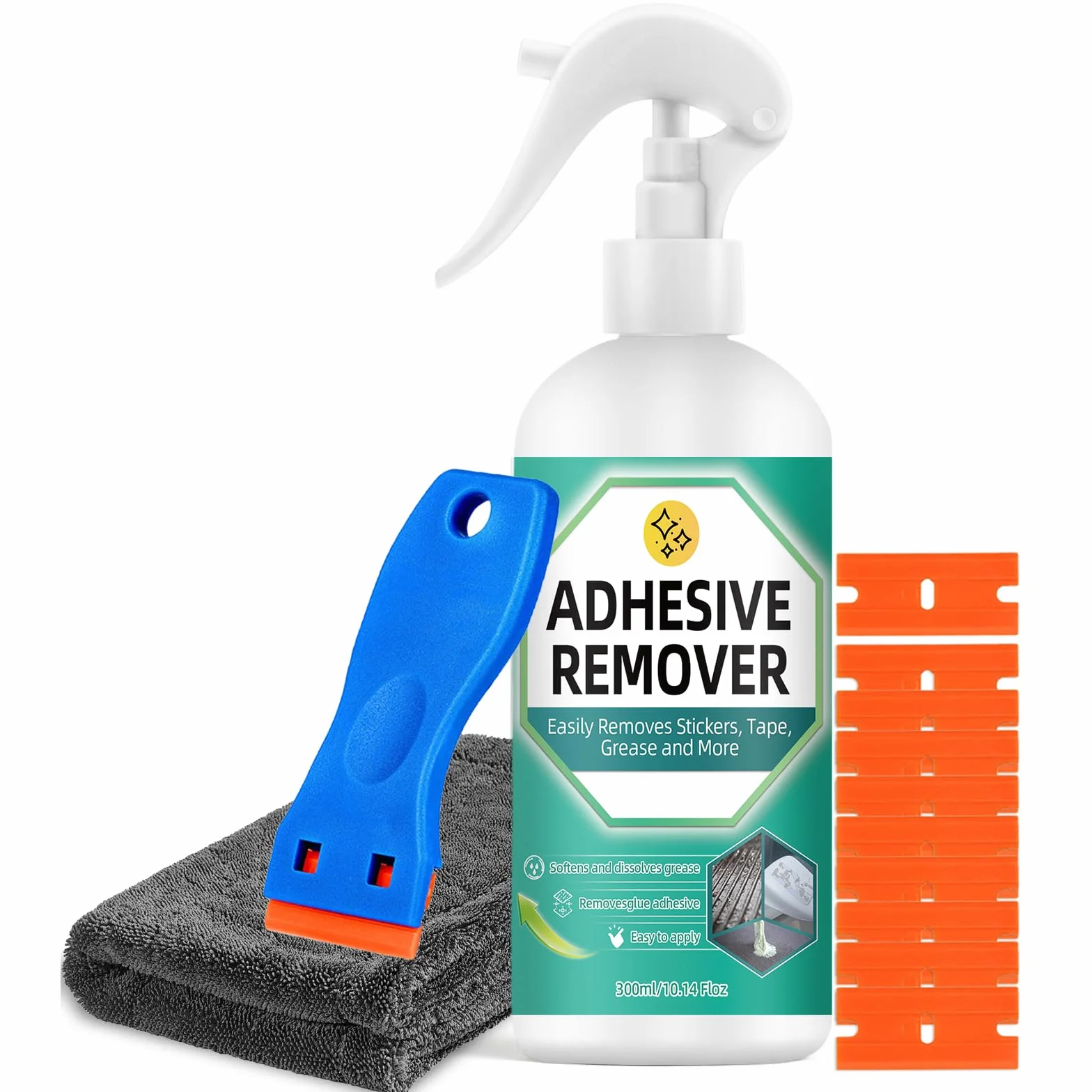 Rimuovi Colla 300ml potente adesivo sciogli silicone con raschietto e panno