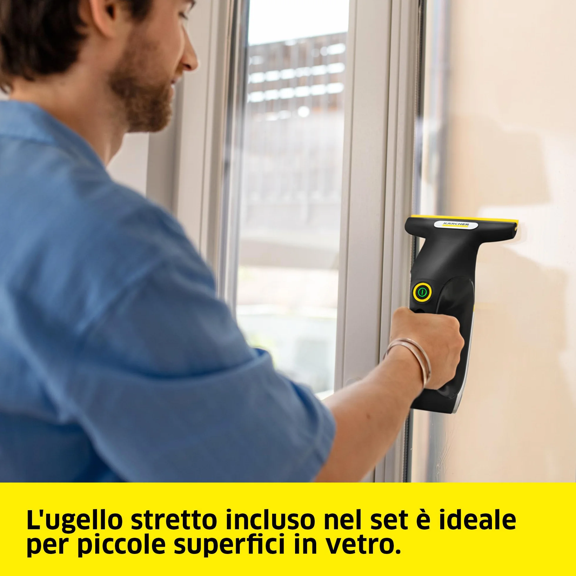 KÄRCHER WV 2 Universal Precision+ Black, lavavetri a batteria 35 min, 120 ml serbatoio