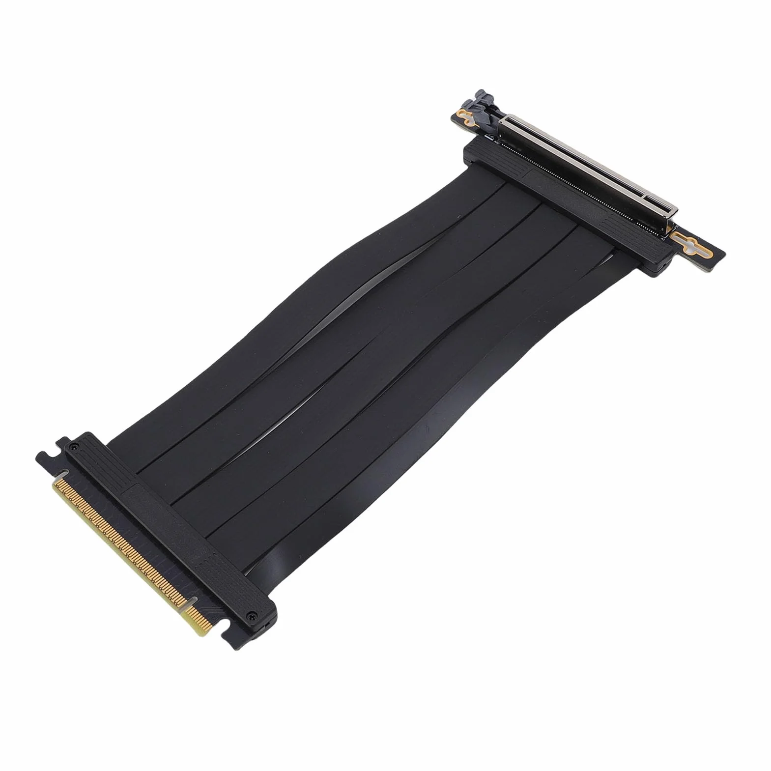 PCIE 5.0 X16 Cavo di Riser 20 Cm 128gbps 90 ° Estensione GPU Angolare a Destra per RTX 4090/Ti, Adattatore Schermato Flessibile All'indietro con Protezione del Cavo (nero)