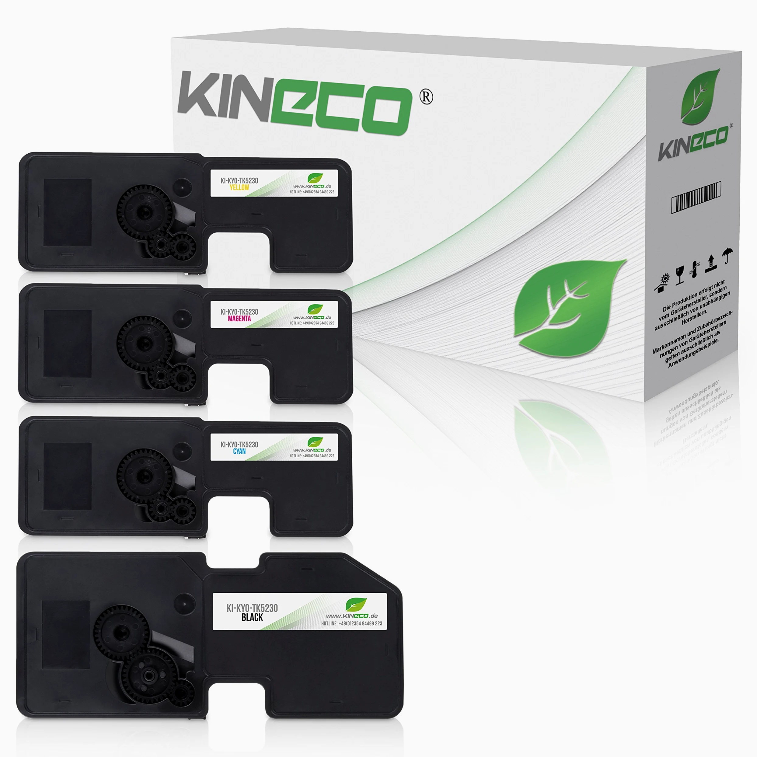 Kineco 4 toner compatibili con Kyocera TK-5230 per Kyocera Ecosys P5021cdn P5021cdw M5521cdn M5521cdw