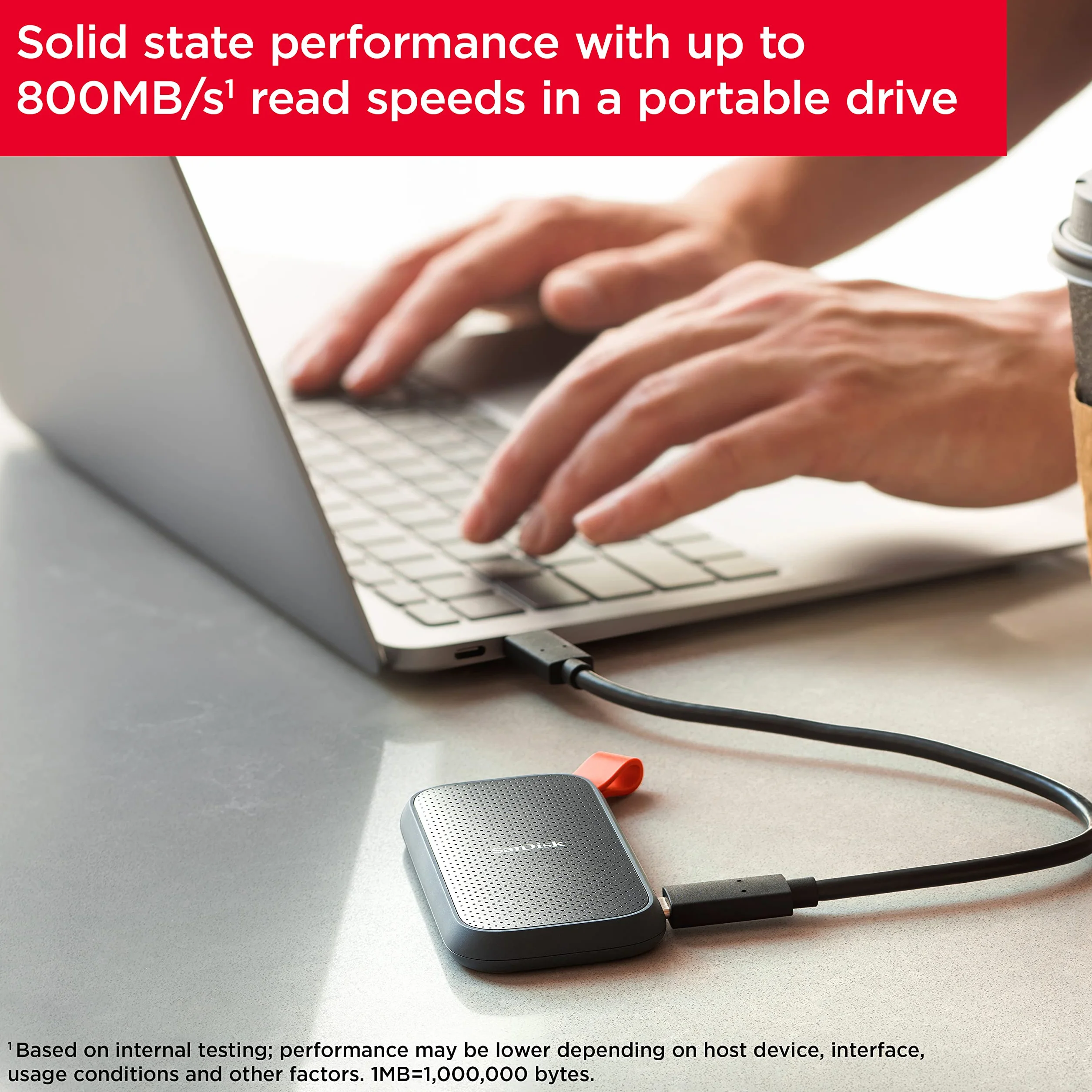 SanDisk Portable SSD Esterno 1TB NVMe 800 MB/s Unità a Stato Solido