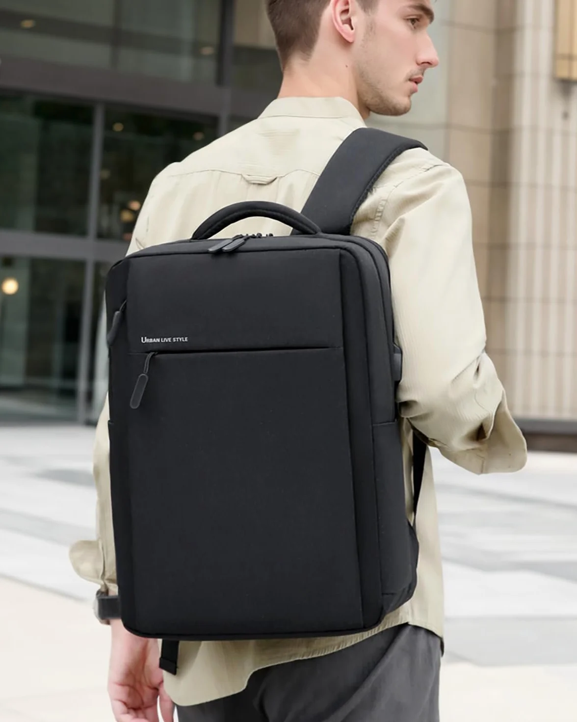 Zaino Porta PC Portatile Scomparto per Computer Notebook Custodia Laptop con Attacco USB per Scuola Lavoro Viaggio Valigia km14