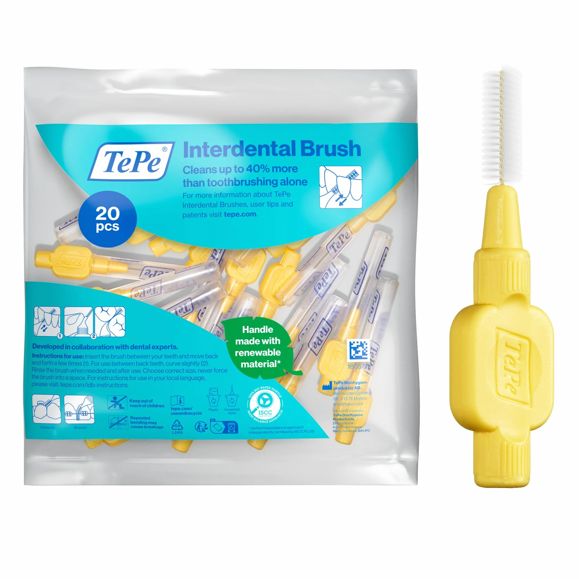 TePe Scovolino Extra Soft 0.7mm ISO 4 20pz Giallo Pulizia Interdentale