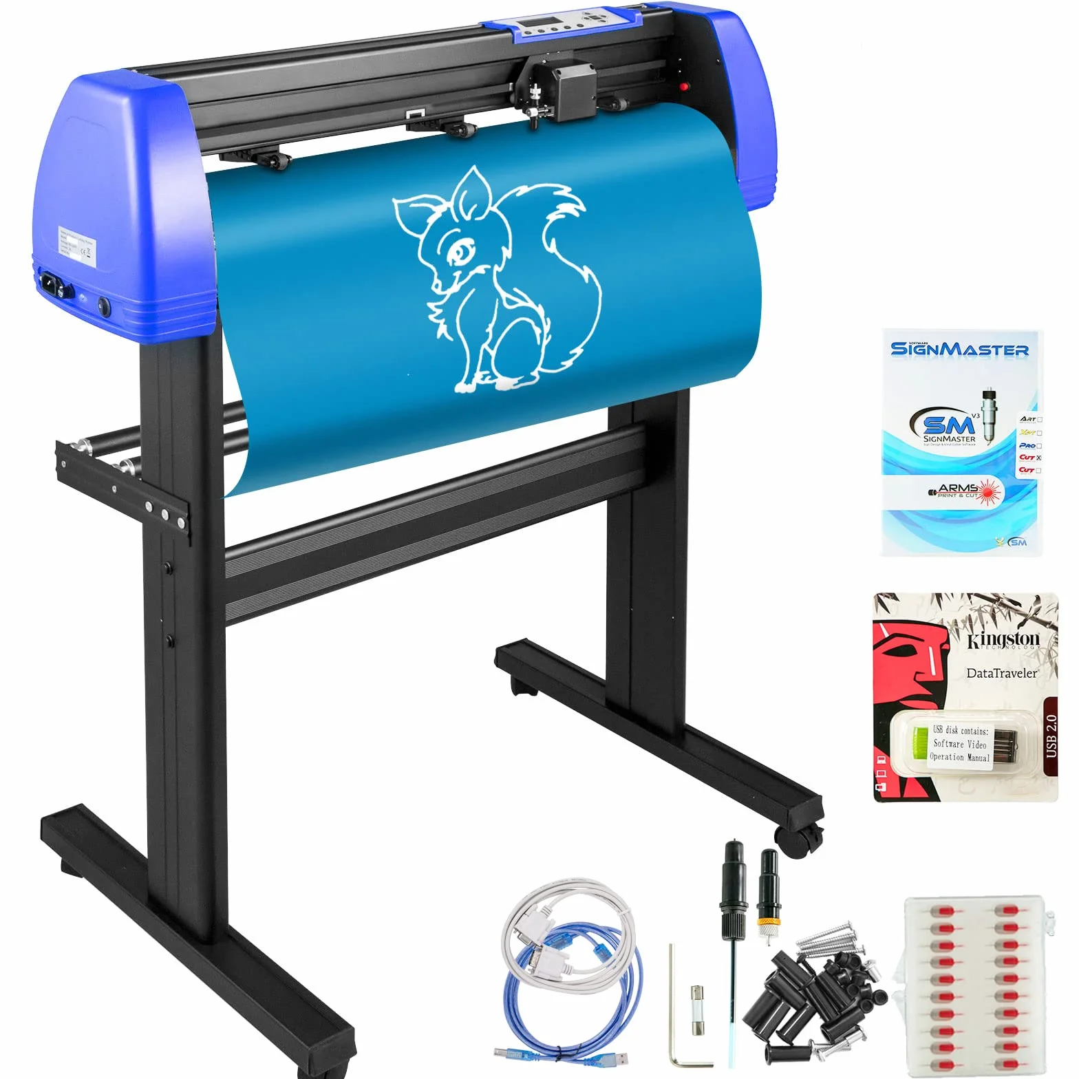 VEVOR Plotter da Taglio Vinile 870 mm Plotter per Tagliare Vinile con Software Colore Nero Azzurro