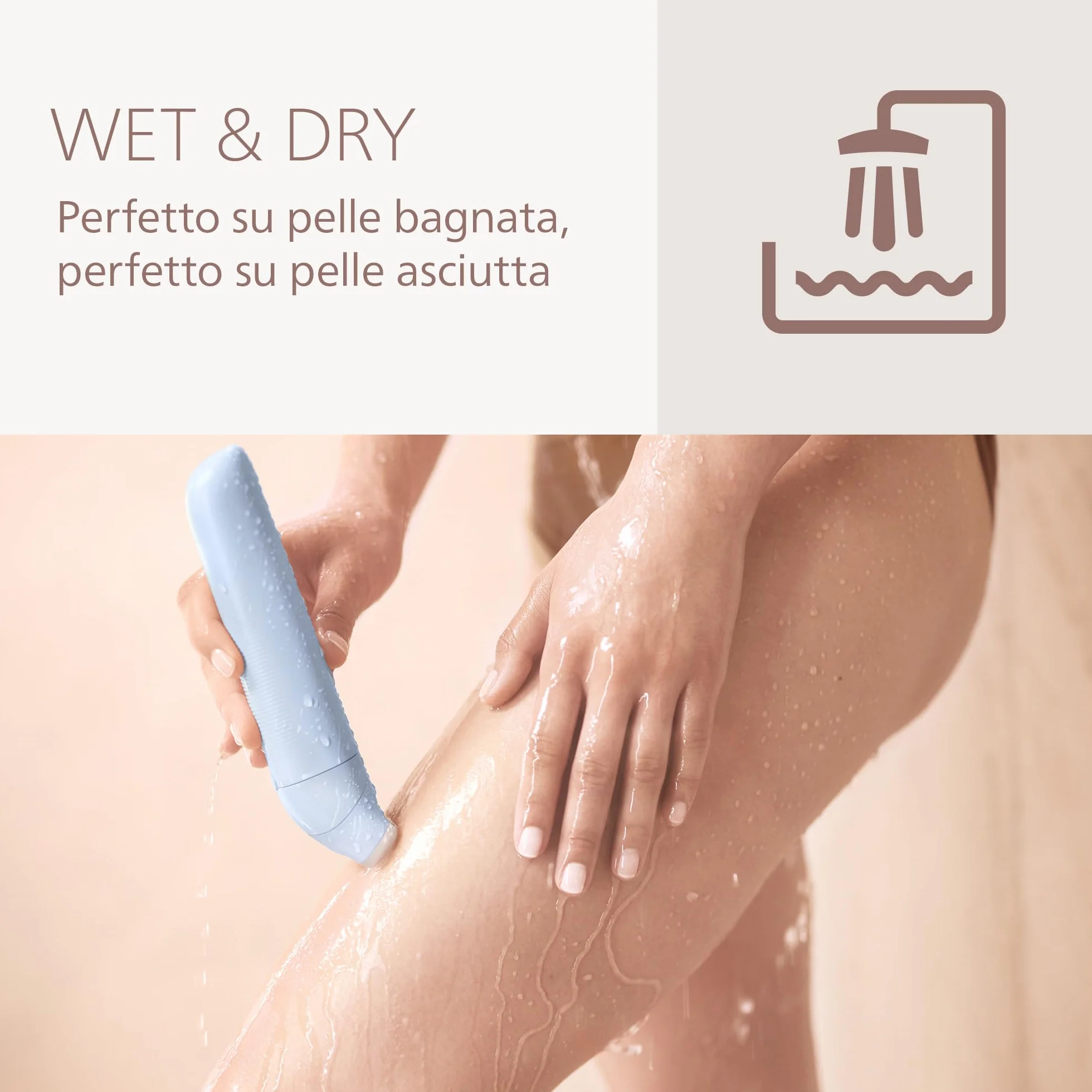 Philips Serie 6000 Rasoio senza filo Wet & Dry 3 lame corpo gambe 80 minuti BRL127/00