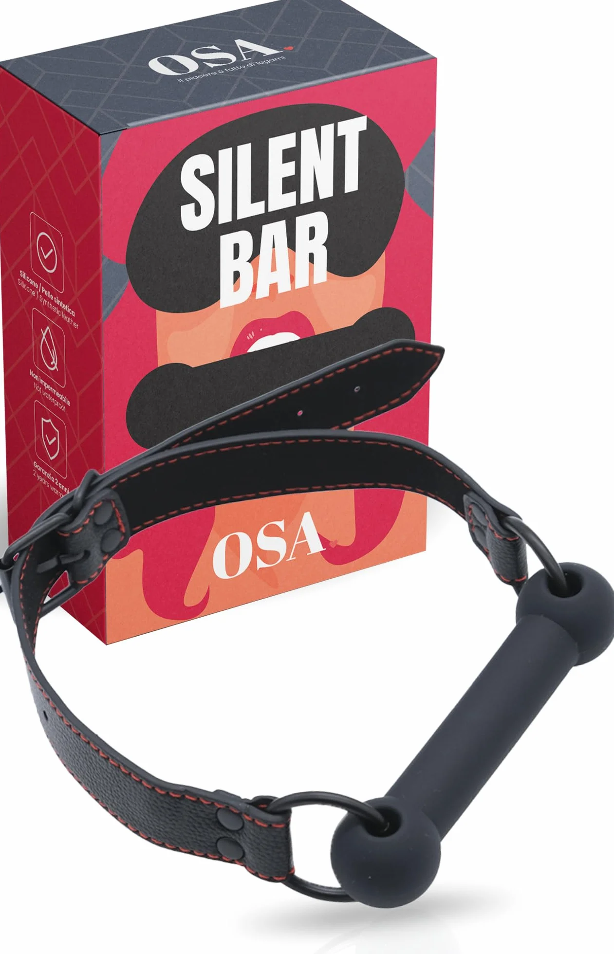 MySecretCase Silicone Ball Gag IPX7 Regolabile per BDSM Coppie Accessori Sessuali
