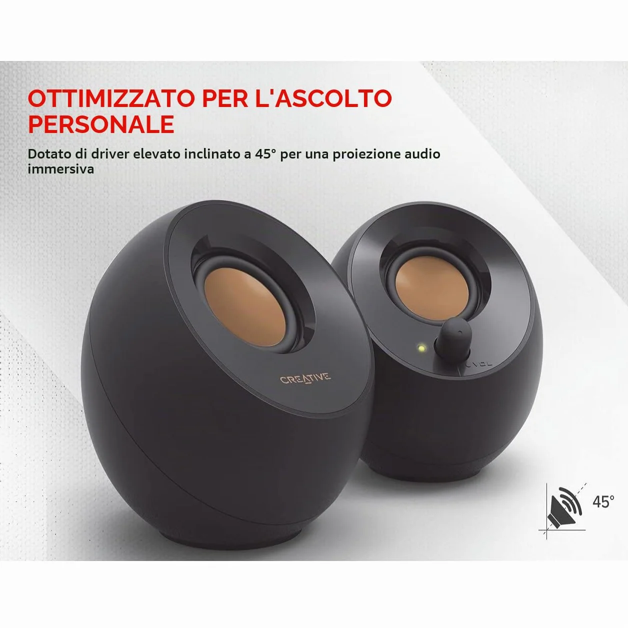 Creative Pebble Sistema di altoparlanti desktop USB 2.0 Nero
