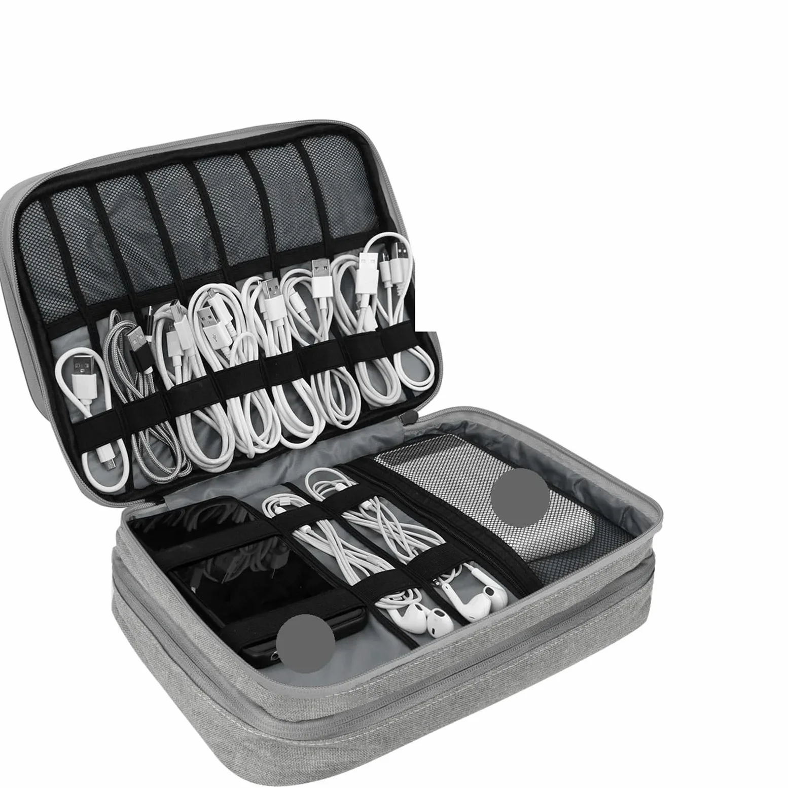 Borsa Portacavi Custodia rigida di grande capacità for archiviazione digitale, custodia da viaggio, power bank, organizer for cavi dati, caricabatterie for telefono cellulare, protettiva Per Cavo