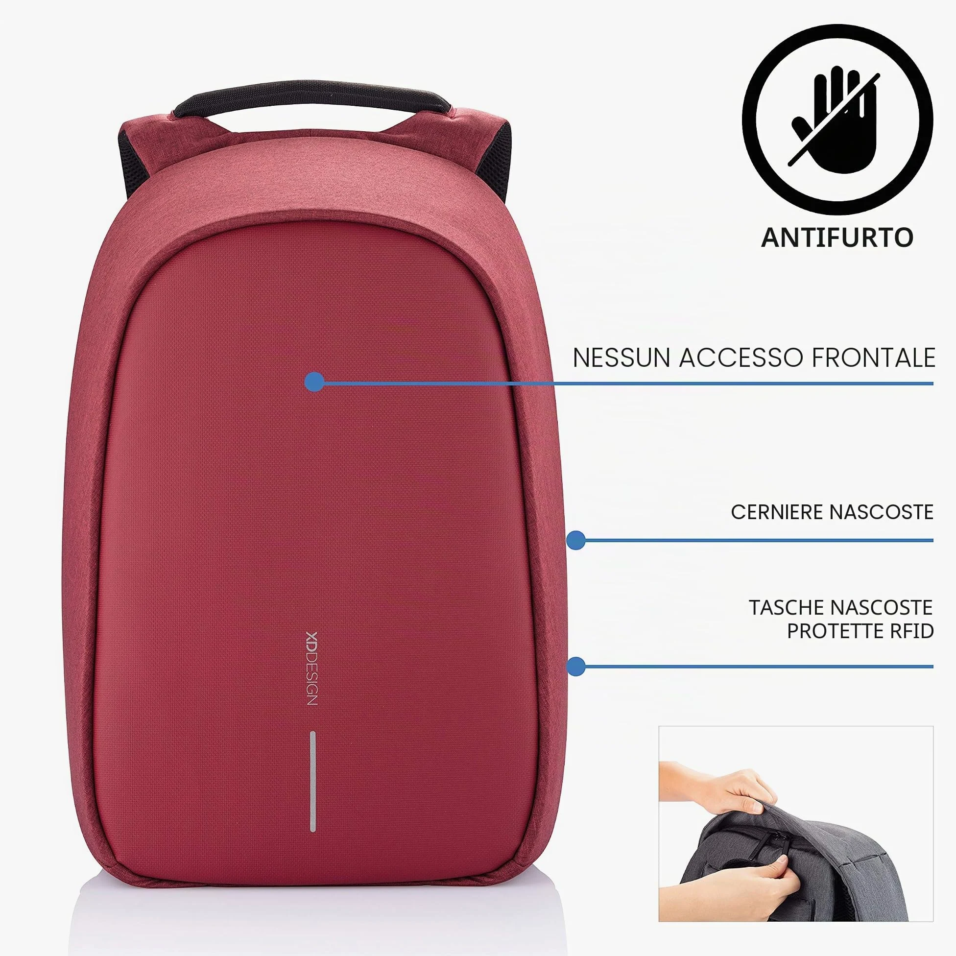 XDDesign, MOCHILA ANTIRROBO REGULAR BOBBY HERO DE XD DESIGN/P: P705.294 Unisex-Adulto, Taglia unica