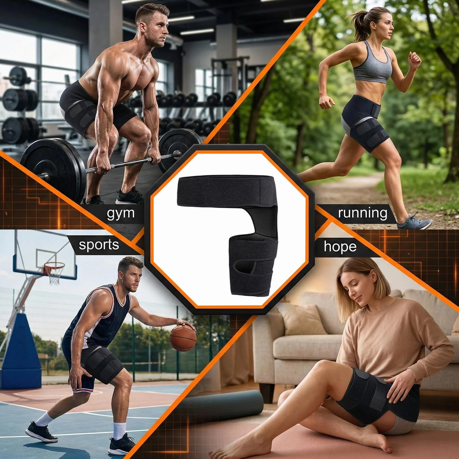 Supporto Regolabile Per Il Dolore All'Anca, Groin Wrap Compressione Inguine Per Muscoli Tirato, Cintura Sciatica
