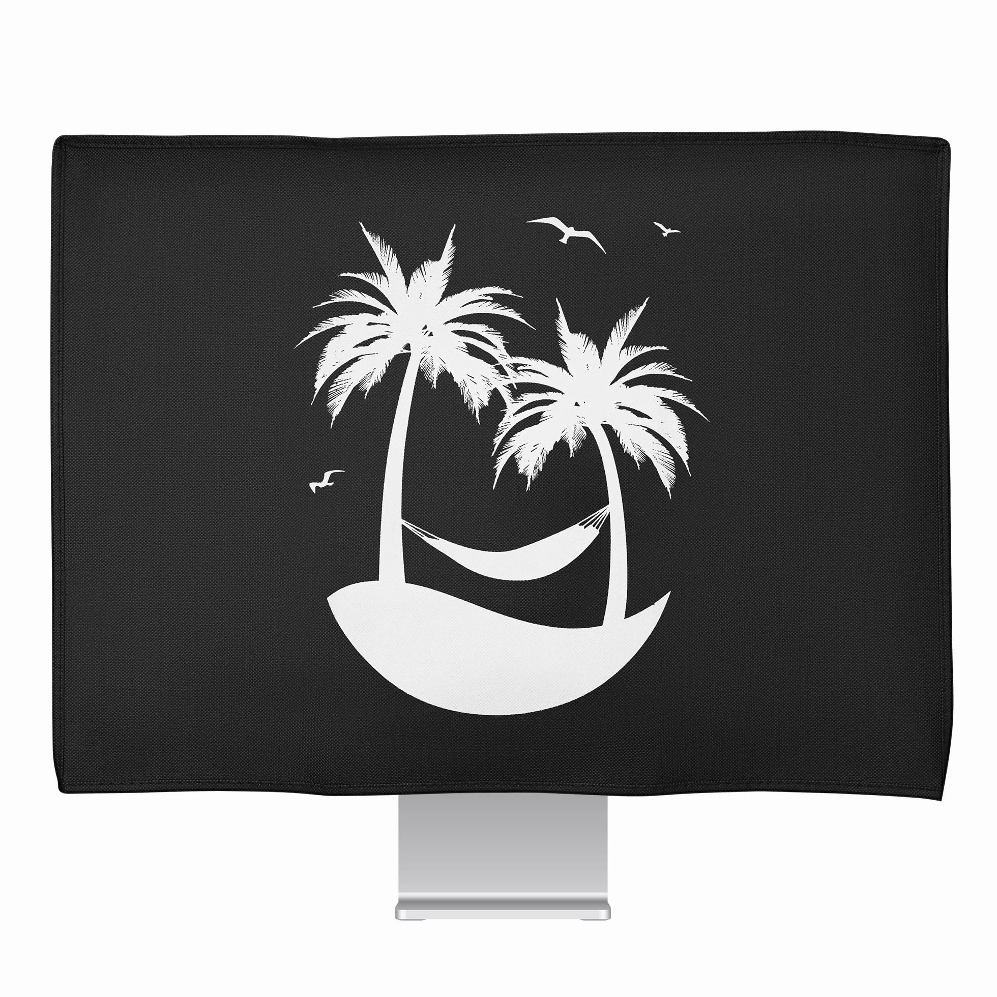 kwmobile 20-22" monitor Cover - Protezione Monitor PC Antipolvere Schermo Computer - Custodia Protettiva Relax sull'Amaca Bianco