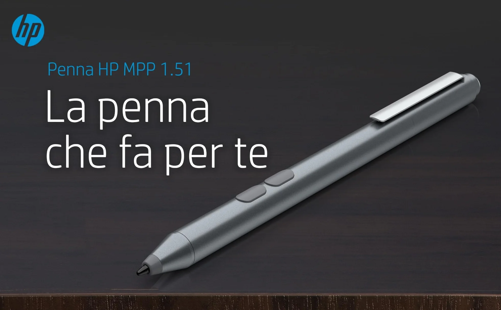 HP MPP 1.51, Penna Ricaricabile, 2 Punte Intercambiabili, 2 Pulsanti Configurabili, Autonomia fino a 18 Mesi, Supporto Magnetico, Compatibile con PC con Tecnologia MPP, Nera