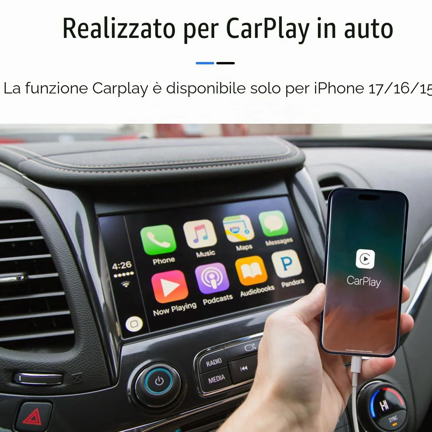 Cavo iPhone 17/16/15 USB C Carplay Auto Ricarica per iPhone 17/16/15 Pro Max, Plus, 16e, AirPods, iPad Pro, Pixel