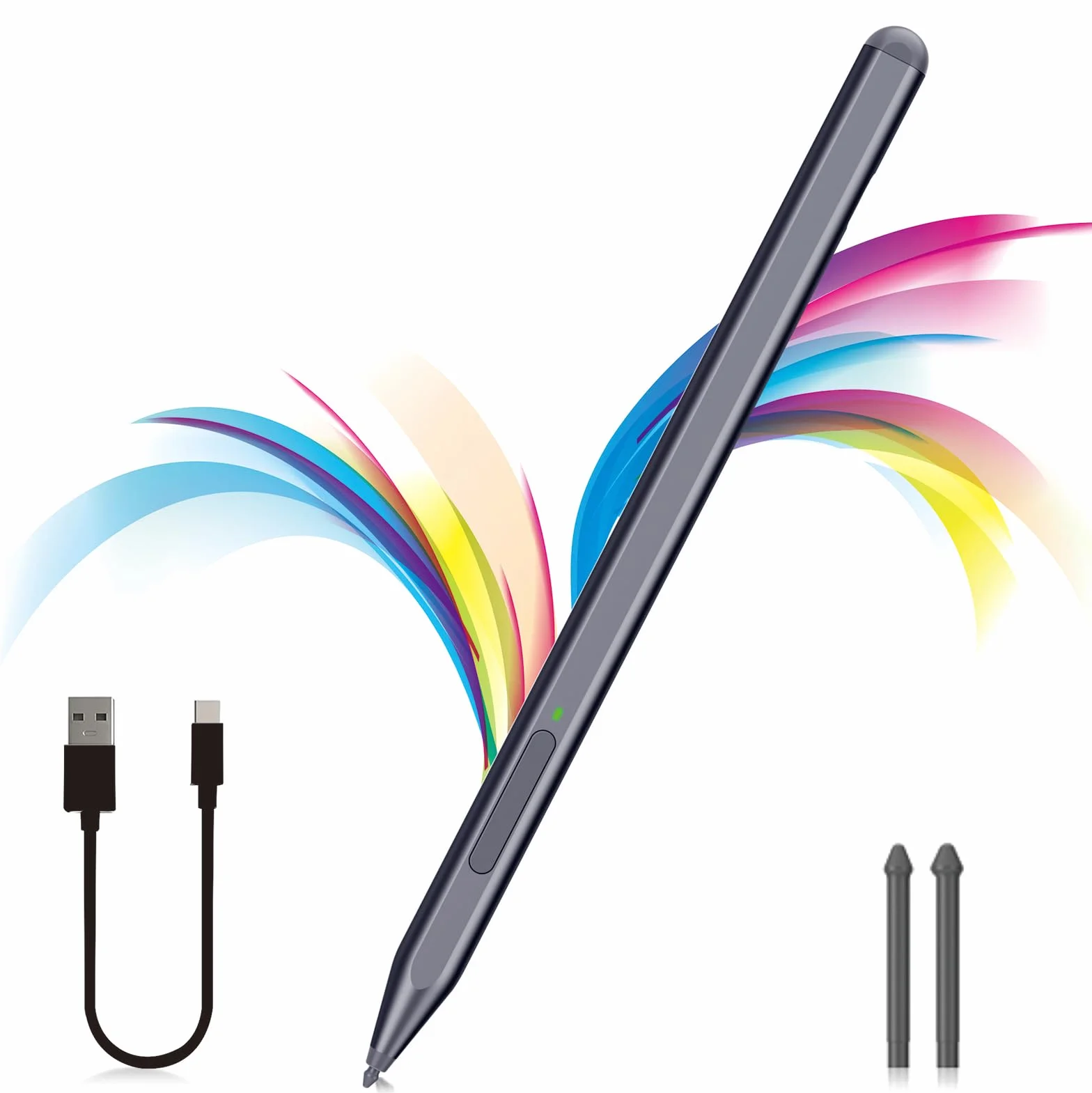 Milikilo Penna stilo per Microsoft Surface Pro11/10/9/8/X/7+/6/5/4/3/Surface 3, Surface Go 3/2/1, Surface Laptop/Studio/Book 4/3/2/1 con pulsante laterale gomma, rifiuto palmo, funzione inclinazione
