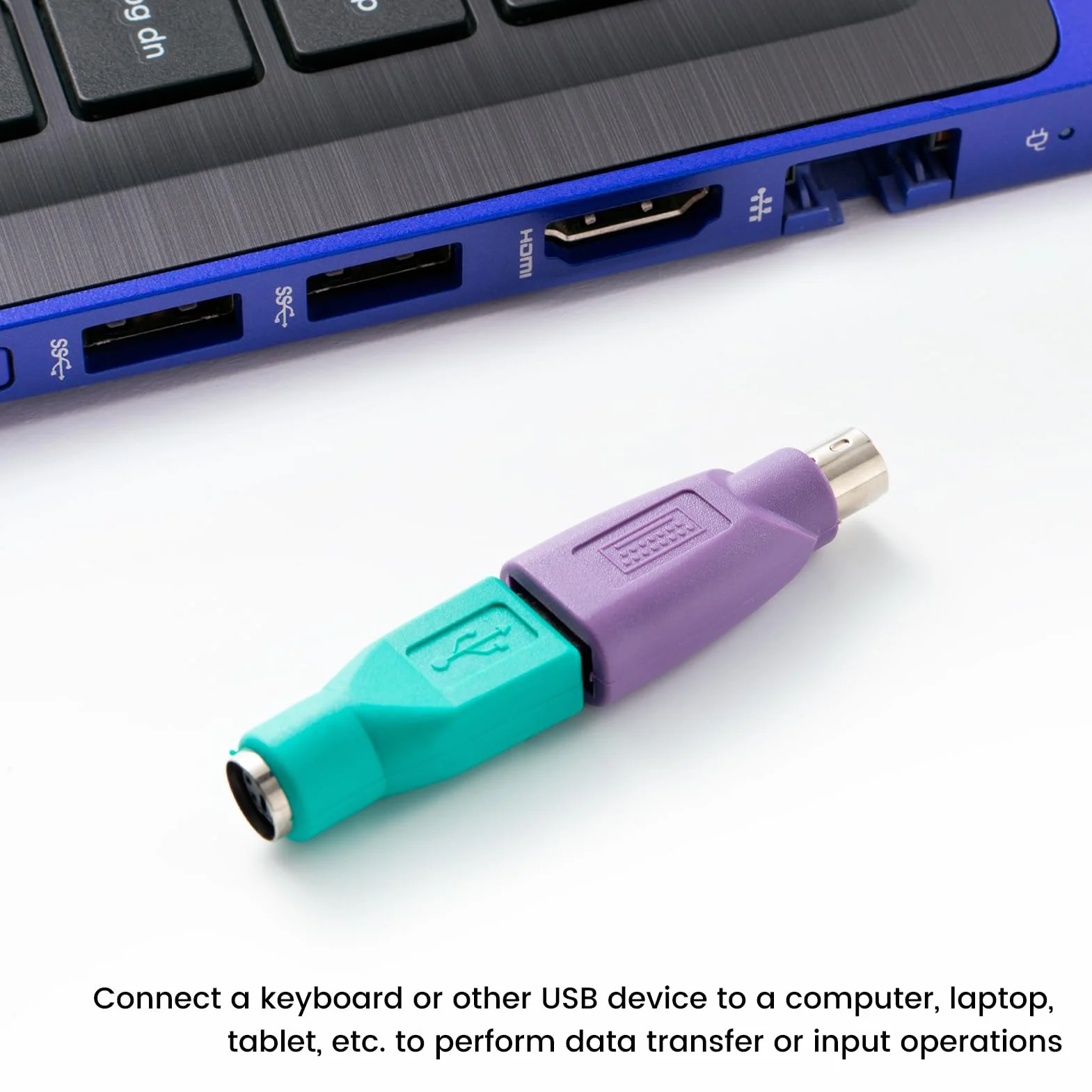 4 Pezzi Convertitore PS2 a USB, 2 PS/2 Maschio a USB Femmina Adattatore, 2 Adattatore di Ricambio PS/2 a USBA per Tastiera Vecchio Standard PS2 Compatibile con PC Laptop Notebook Plug and Play