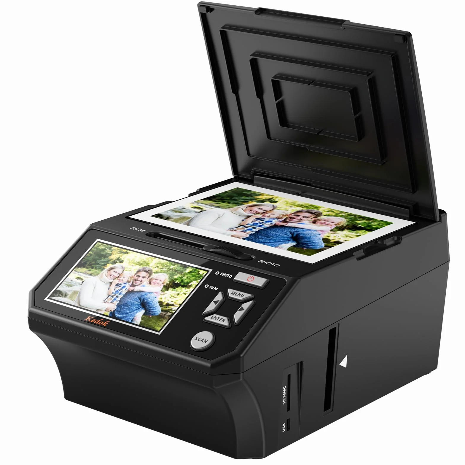 Multiscanner per Diapositive e Negativi con Schermo LCD da 5", Scanner per Foto Digitale per Convertire 35 mm, 110 Film e Biglietto da Visita in 22 MP Digital JPEG