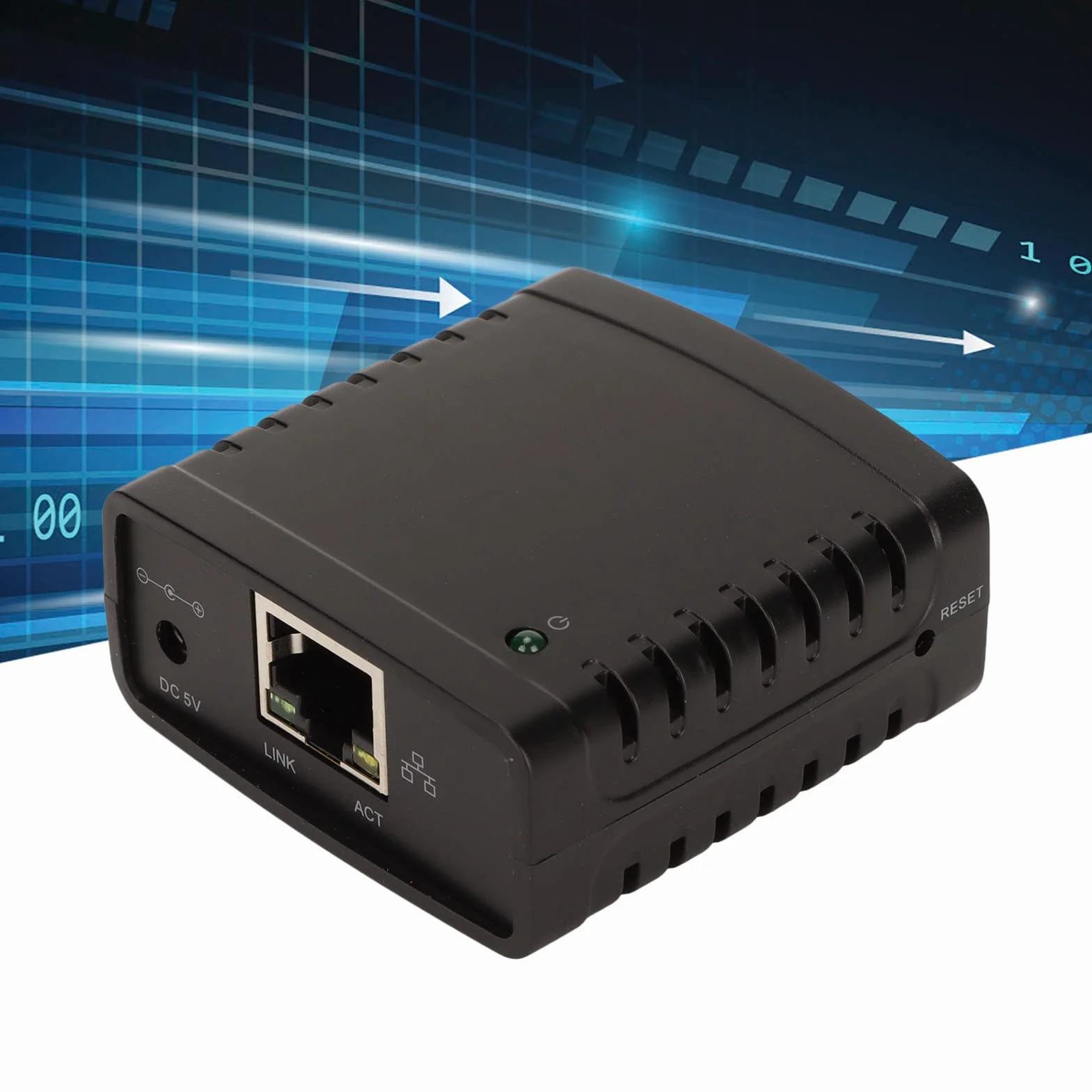 Server di Stampa USB, Server di Stampa TCP IP LPR, Porta LAN RJ45 Standard da 10 Mbps 100 Mbps USB Wireless Extender Printer Network Sharer, per Smart TV, Stampante, Console di Gioco, Fotocamera,(EU)