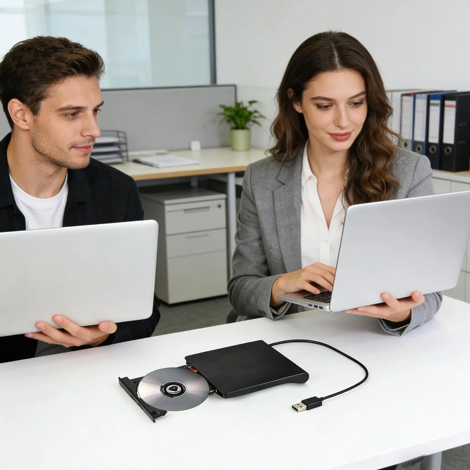 Unità disco esterna per computer portatile, sottile, USB 3.0, lettore di dischi USB 3.0, per casa, interni, ufficio, esterni, viaggi, PC desktop