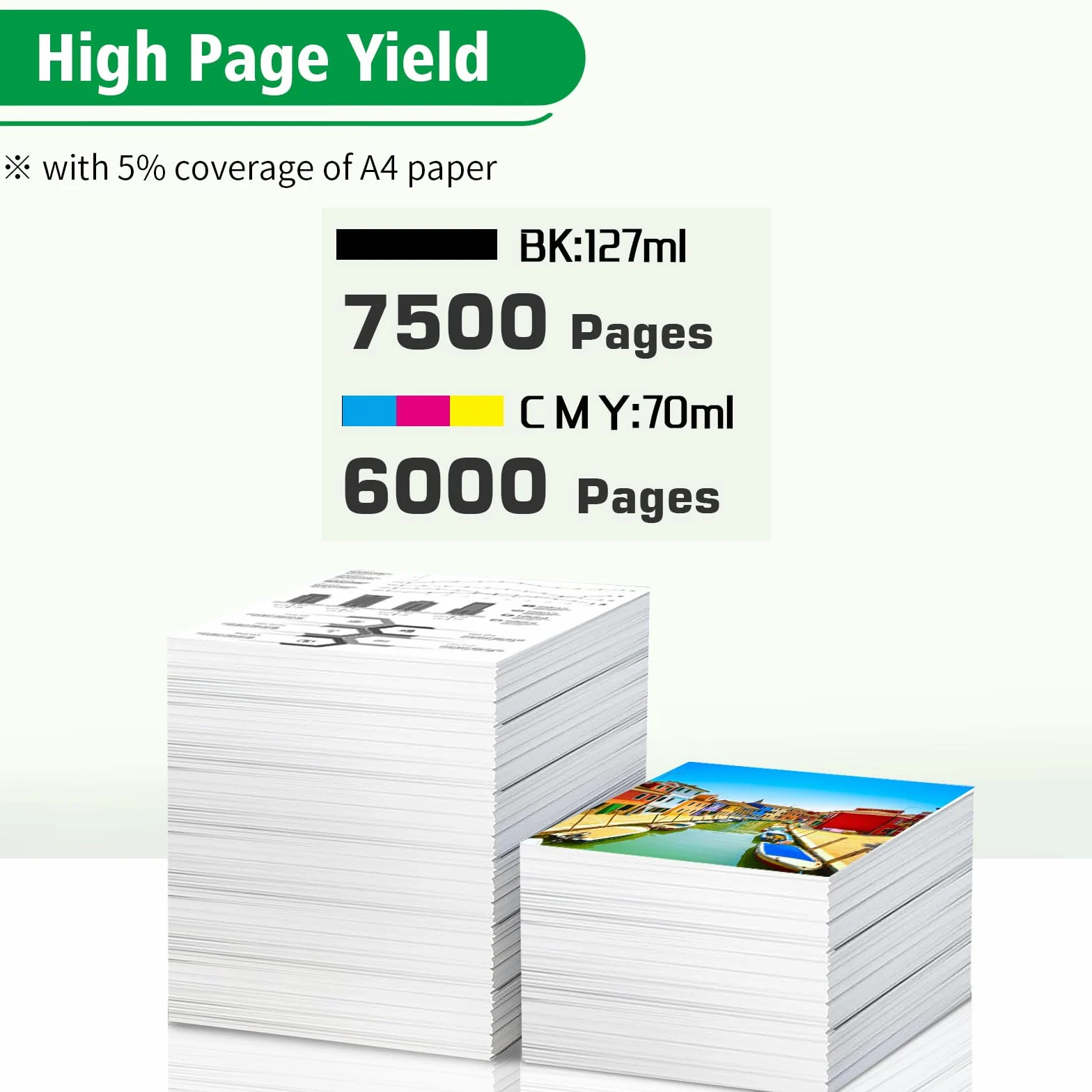 113 Inchiostro Compatibile con Epson 113 Flaconi di Inchiostro per Ecotank ET-5150 ET5150 ET-5170 ET-16650 ET-16600 ET-16150 ET-15000 ET-5100 ET-5160 ET-5800 Pro ET-5850 (5 Pack 2BK/C/M/Y)
