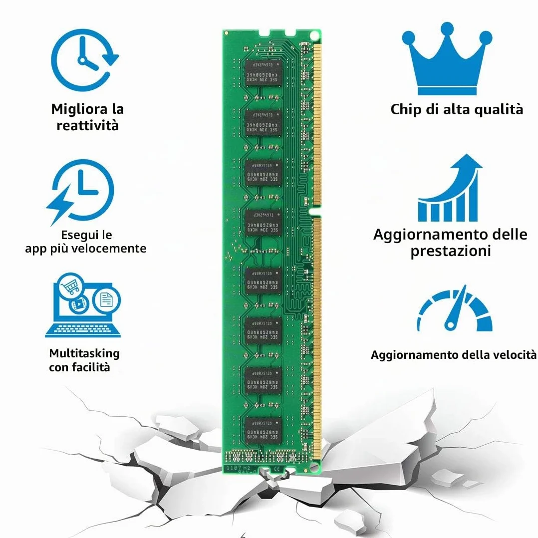 DDR3 1333MHz PC3-10600 8GB Kit (2x4GB) 1.5V CL9 2Rx8 240-Pin UDIMM Memoria Desktop