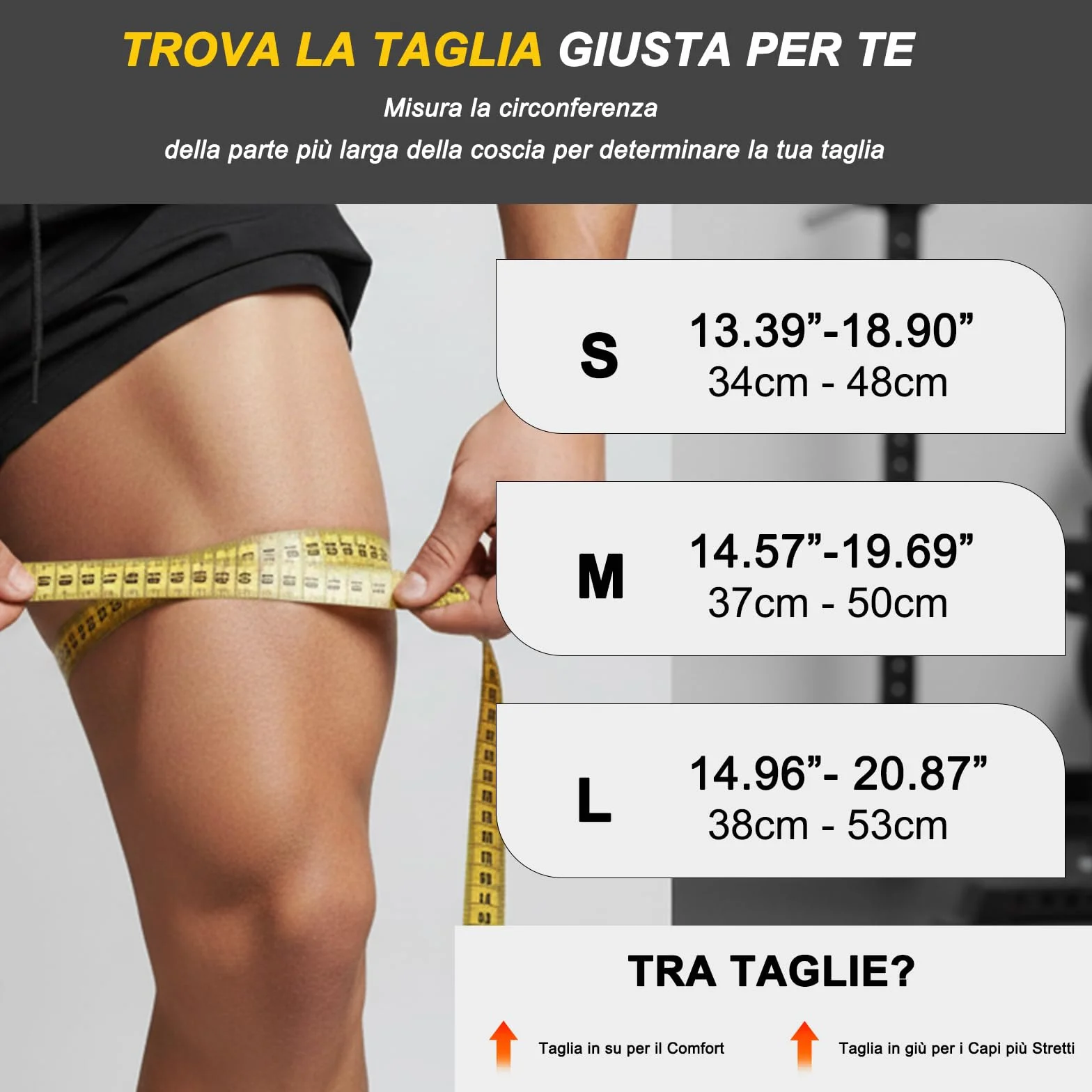 NuCamper Fascia Elastica Coscia Compressione, Supporto Cosciera Sportiva per Uomo e Donne, Tutore Quadricipite Bicipite Femorale Antiscivolo