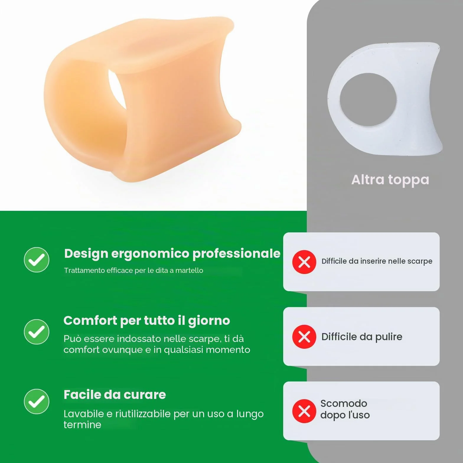 Bukihome Correttore per dita a martello 6 sztuk żelowy