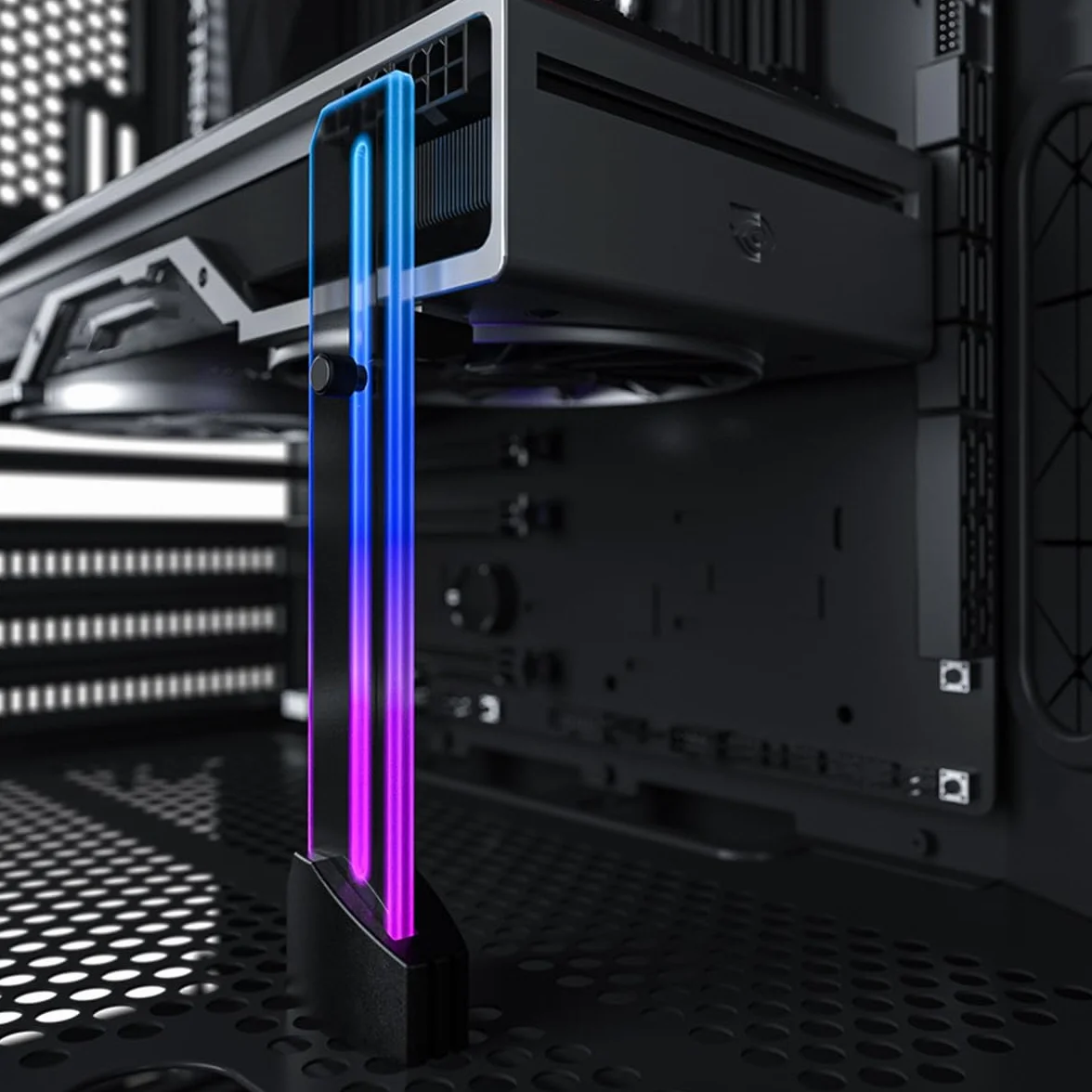 Supporto per scheda grafica ARGB GPU Supporto regolabile a slot singolo con supporto ARGB 5V 3PIN Supporto per GPU video GH03ARGB