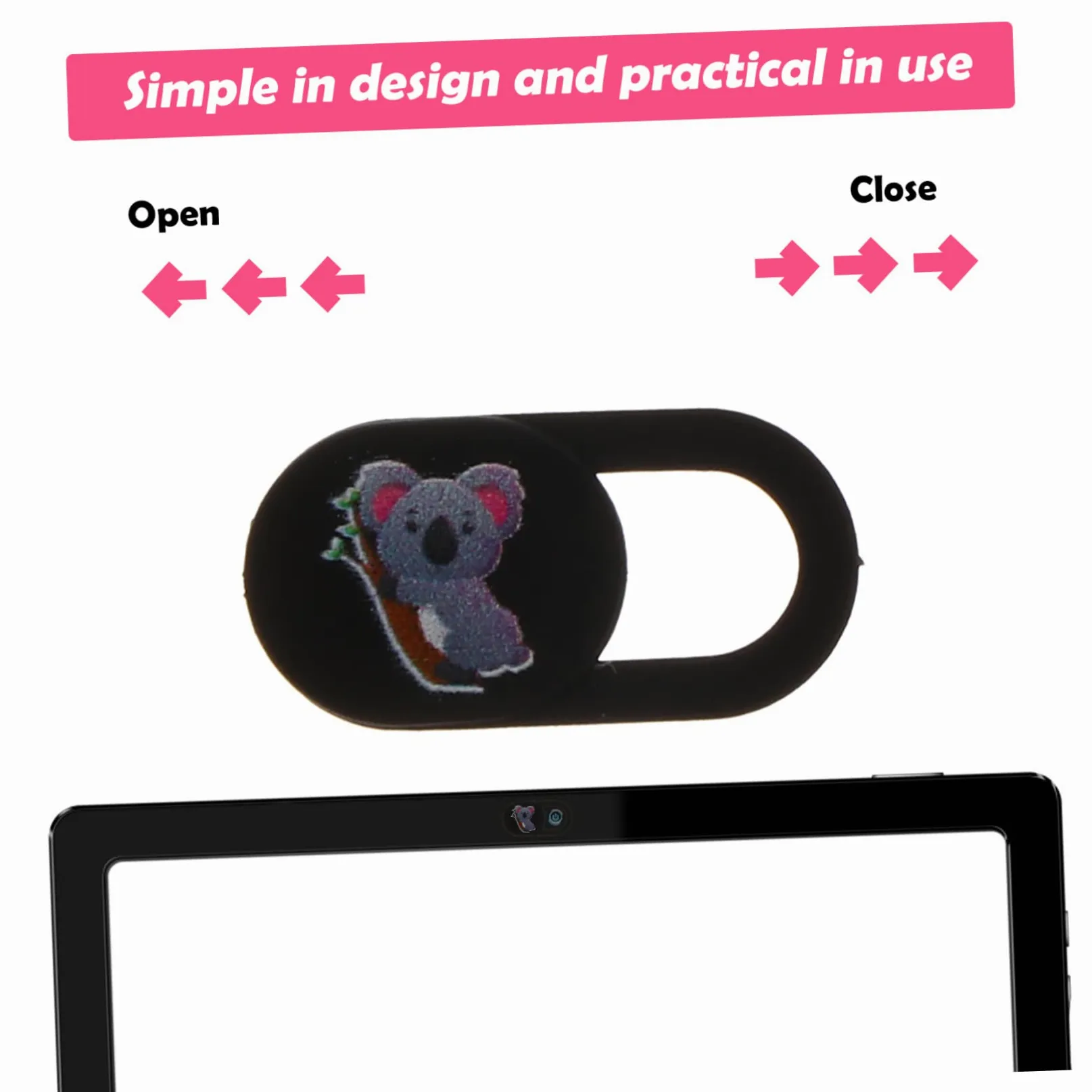 SHINEOFI 3pezzi Copertura per Webcam Copertura Scorrevole per Privacy Blocco per Fotocamera per Laptop Design Koala Facile da Installare e Usare